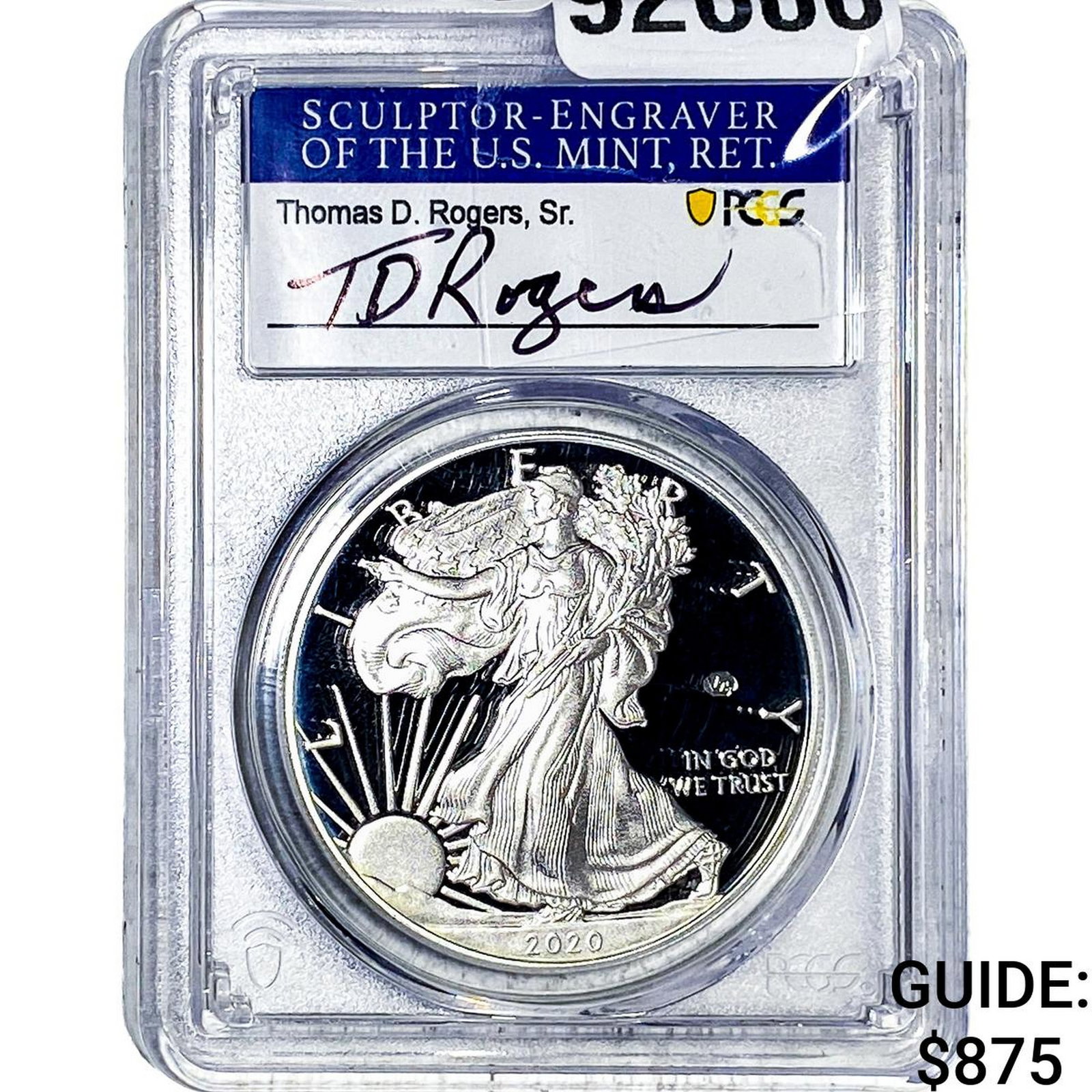 2020-W Silver Eagle PCGS PR69 v75 Privy: 2020-W Silver Eagle PCGS PR69 v75 Privy