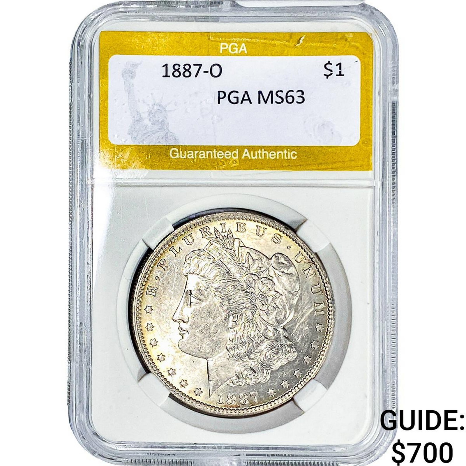 1887-O Morgan Silver Dollar PGA MS63: 1887-O Morgan Silver Dollar PGA MS63