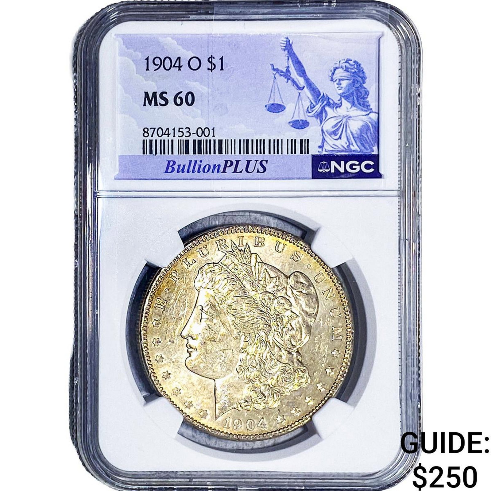 1904-O Morgan Silver Dollar NGC MS60: 1904-O Morgan Silver Dollar NGC MS60