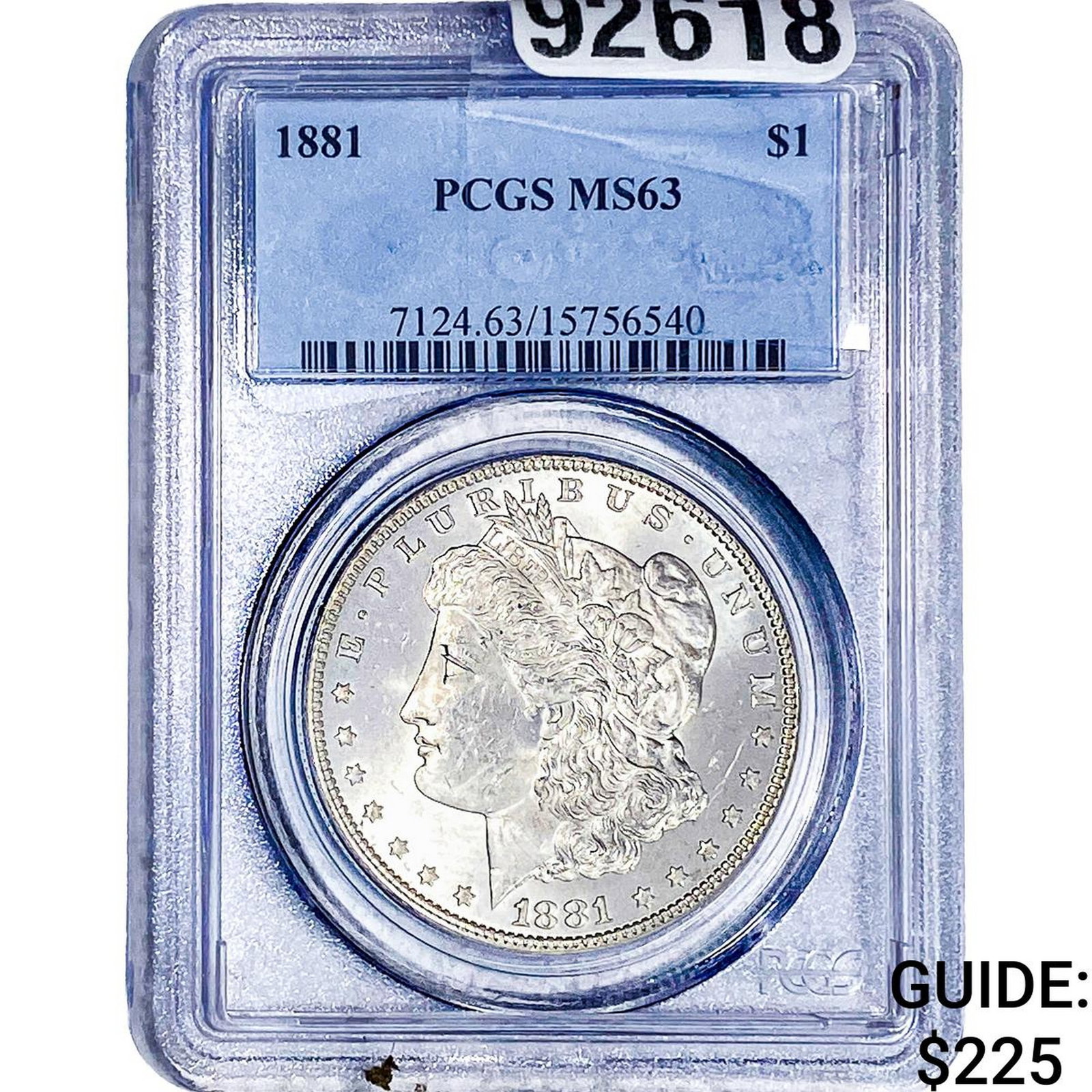 1881 Morgan Silver Dollar PCGS MS63: 1881 Morgan Silver Dollar PCGS MS63