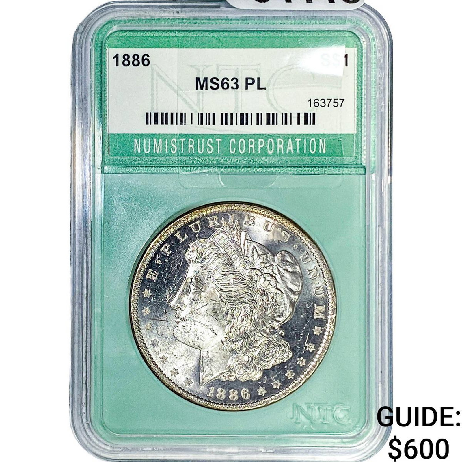 1886 Morgan Silver Dollar NTC MS63 PL: 1886 Morgan Silver Dollar NTC MS63 PL