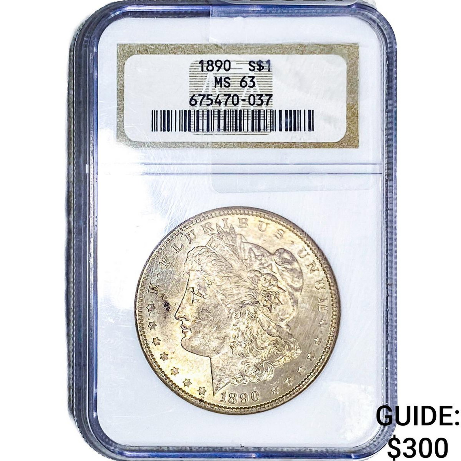 1890 Morgan Silver Dollar NGC MS63: 1890 Morgan Silver Dollar NGC MS63