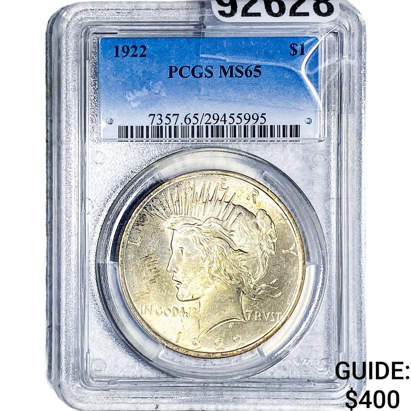 1922 Silver Peace Dollar PCGS MS65: 1922 Silver Peace Dollar PCGS MS65