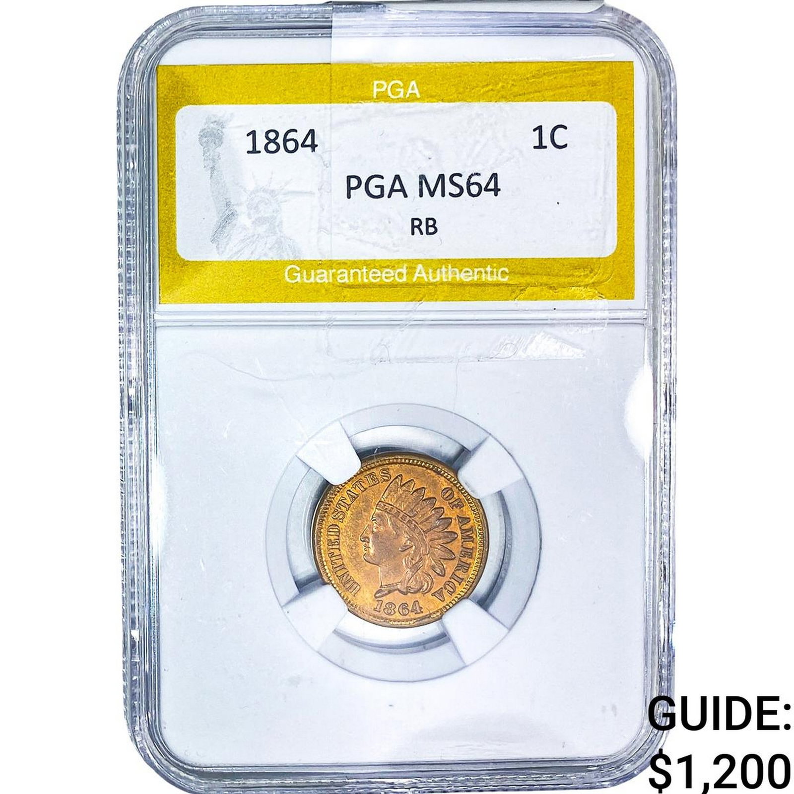 1864 Indian Head Cent PGA MS64: 1864 Indian Head Cent PGA MS64