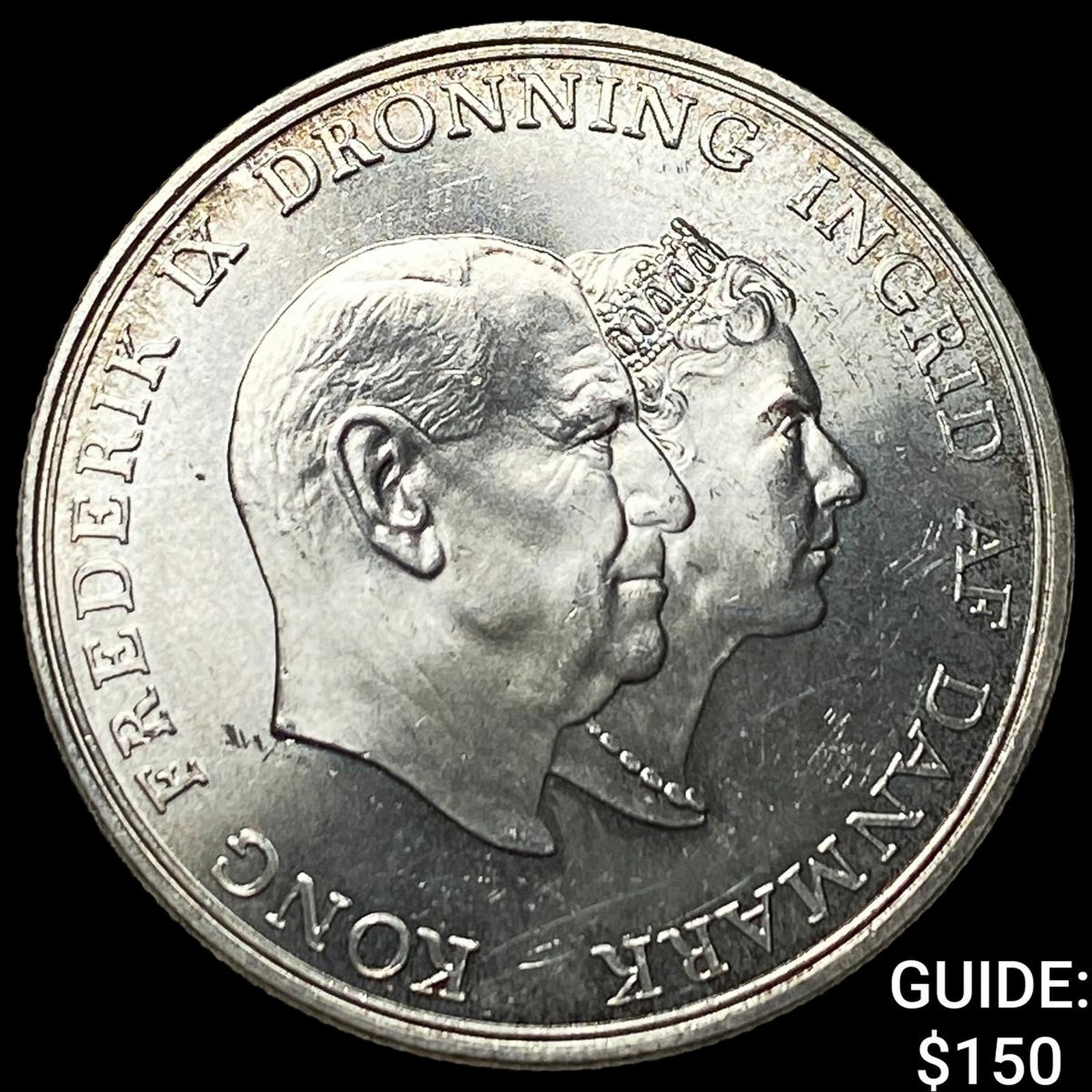 1960 Denmark Silver 3 Kroner KM-8520: 1960 Denmark Silver 3 Kroner KM-8520