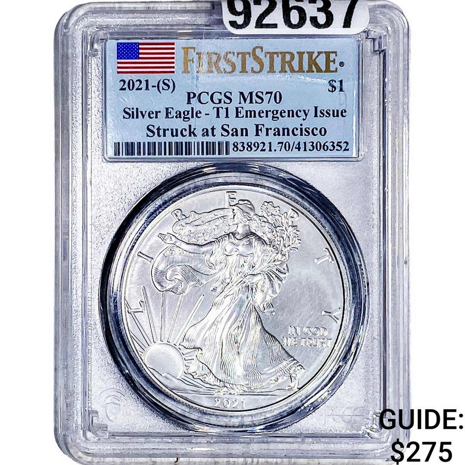 2021[S] Silver Eagle PCGS MS70 TY 1 Emer. Issue (1 of 2)