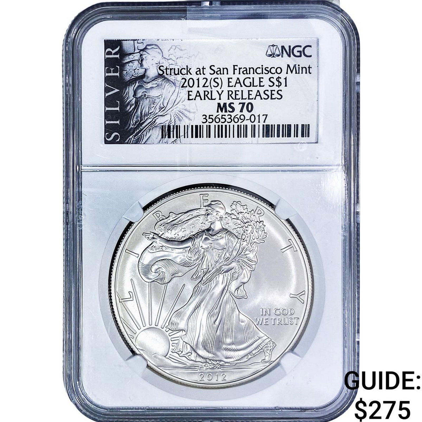 2012[S] Silver Eagle NGC MS70: 2012[S] Silver Eagle NGC MS70