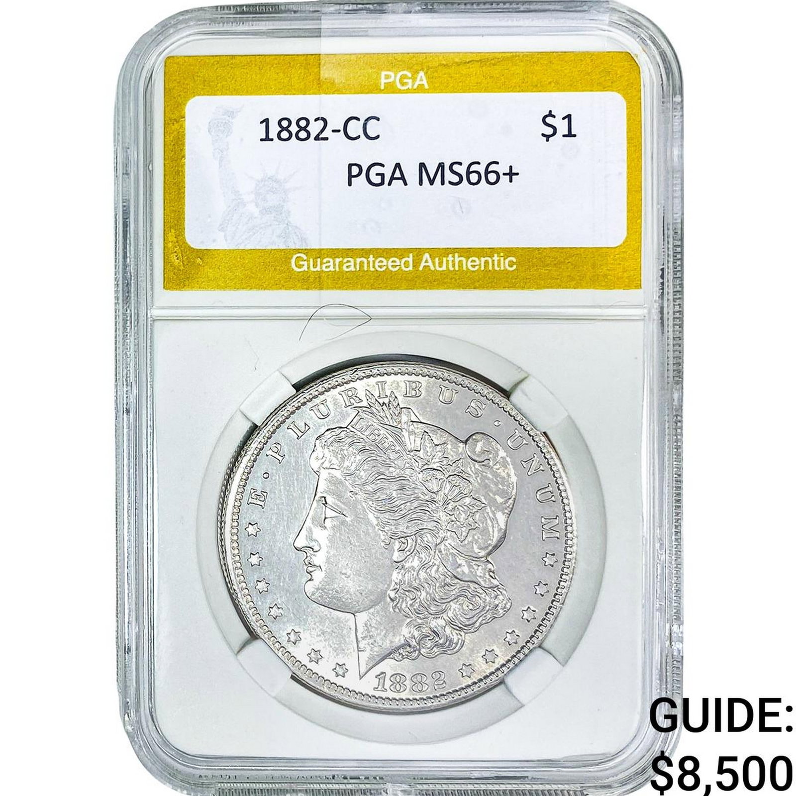 1882-CC Morgan Silver Dollar PGA MS66+: 1882-CC Morgan Silver Dollar PGA MS66+