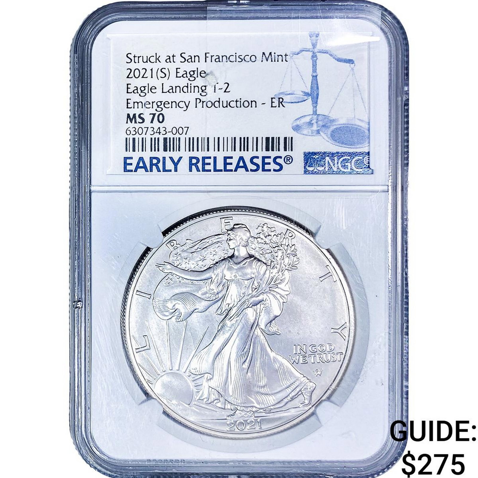 2021[S] Silver Eagle NGC MS70 Ty 2 Emerg. Prod.: 2021[S] Silver Eagle NGC MS70 Ty 2 Emerg. Prod.