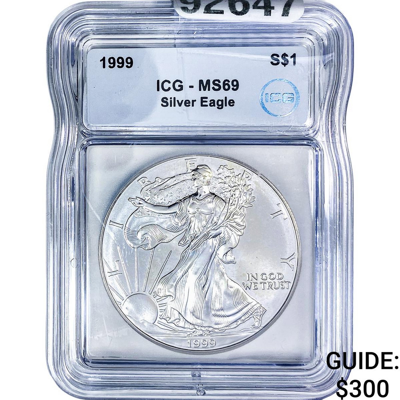 1999 Silver Eagle ICG MS69: 1999 Silver Eagle ICG MS69