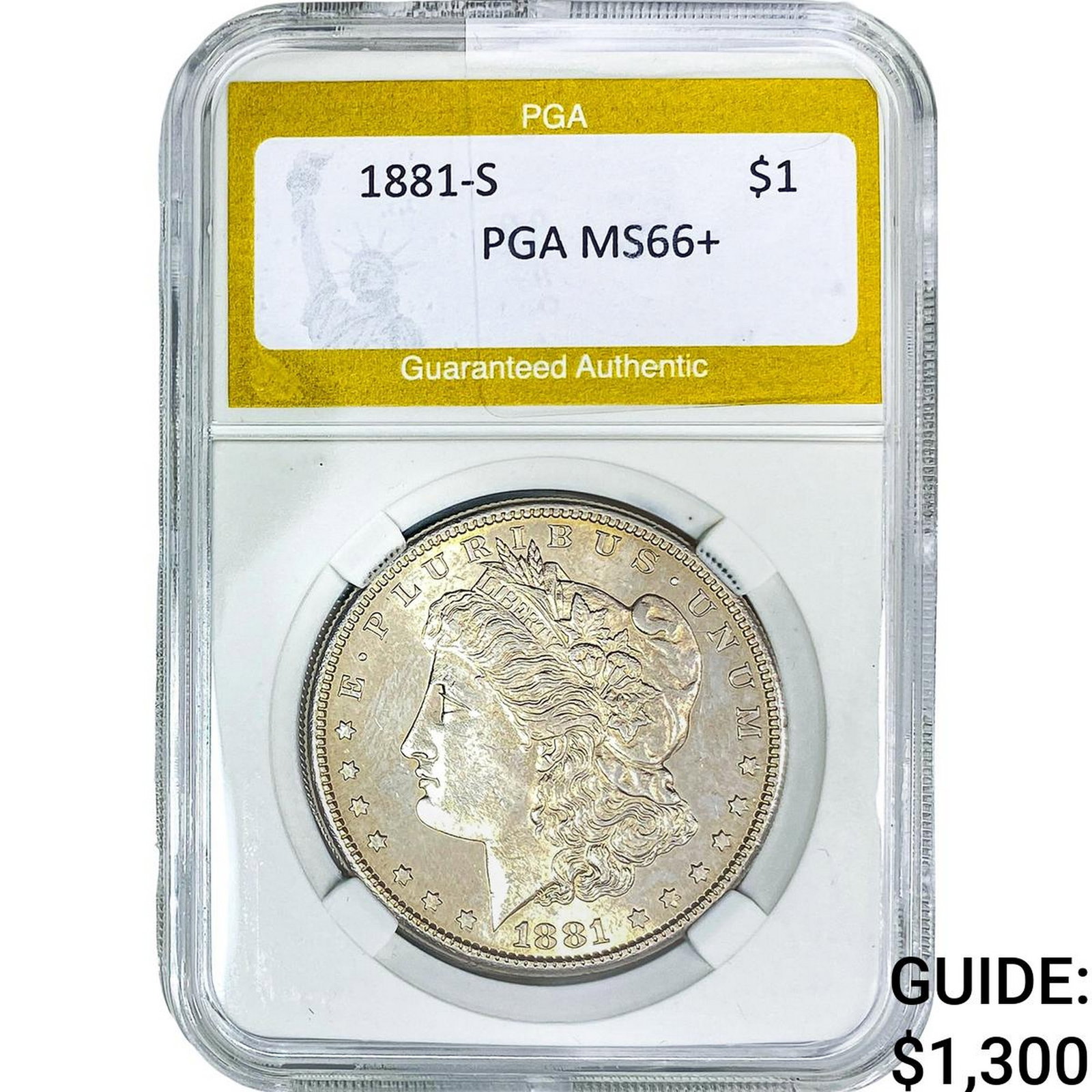 1881-S Morgan Silver Dollar PGA MS66+: 1881-S Morgan Silver Dollar PGA MS66+