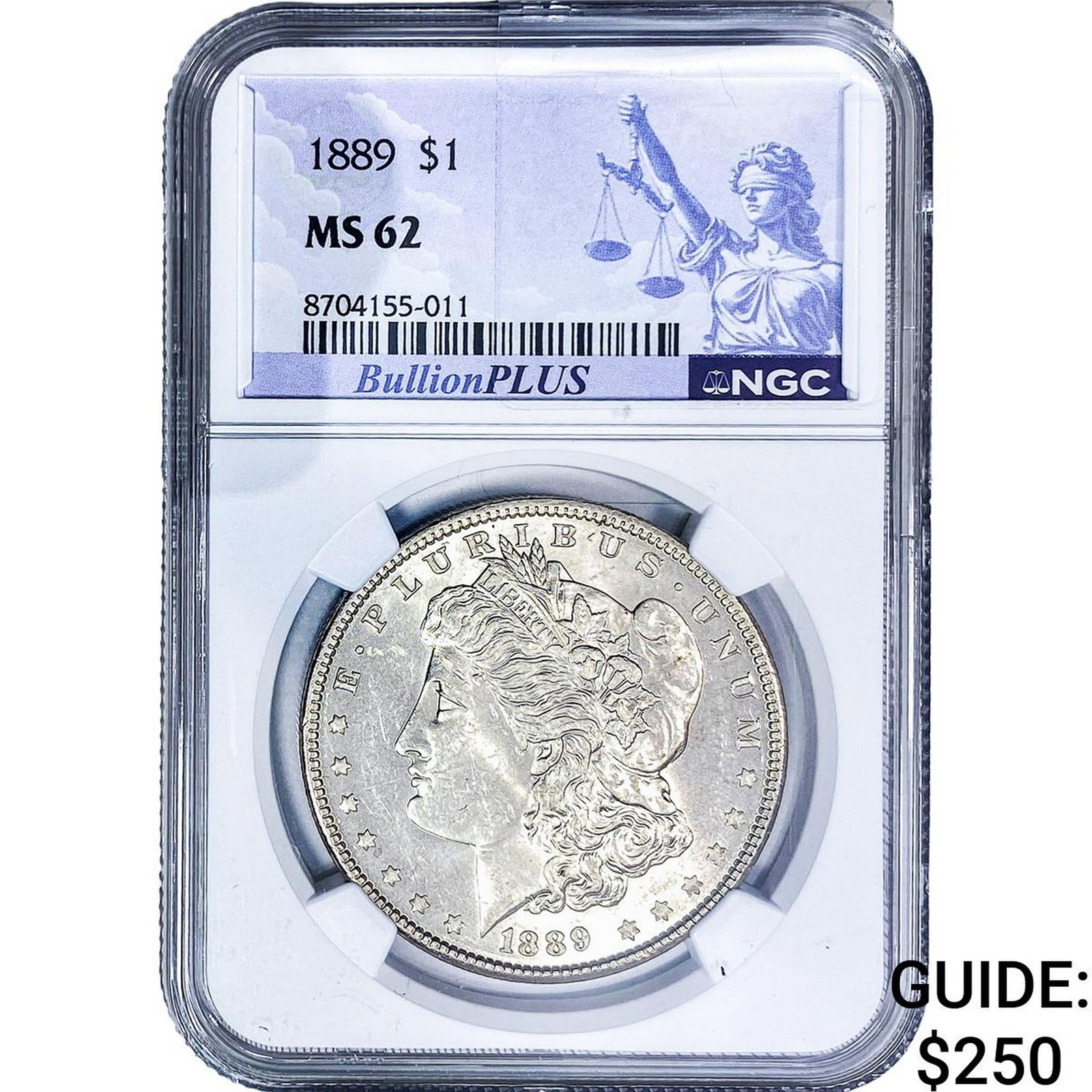 1889 Morgan Silver Dollar NGC MS62: 1889 Morgan Silver Dollar NGC MS62