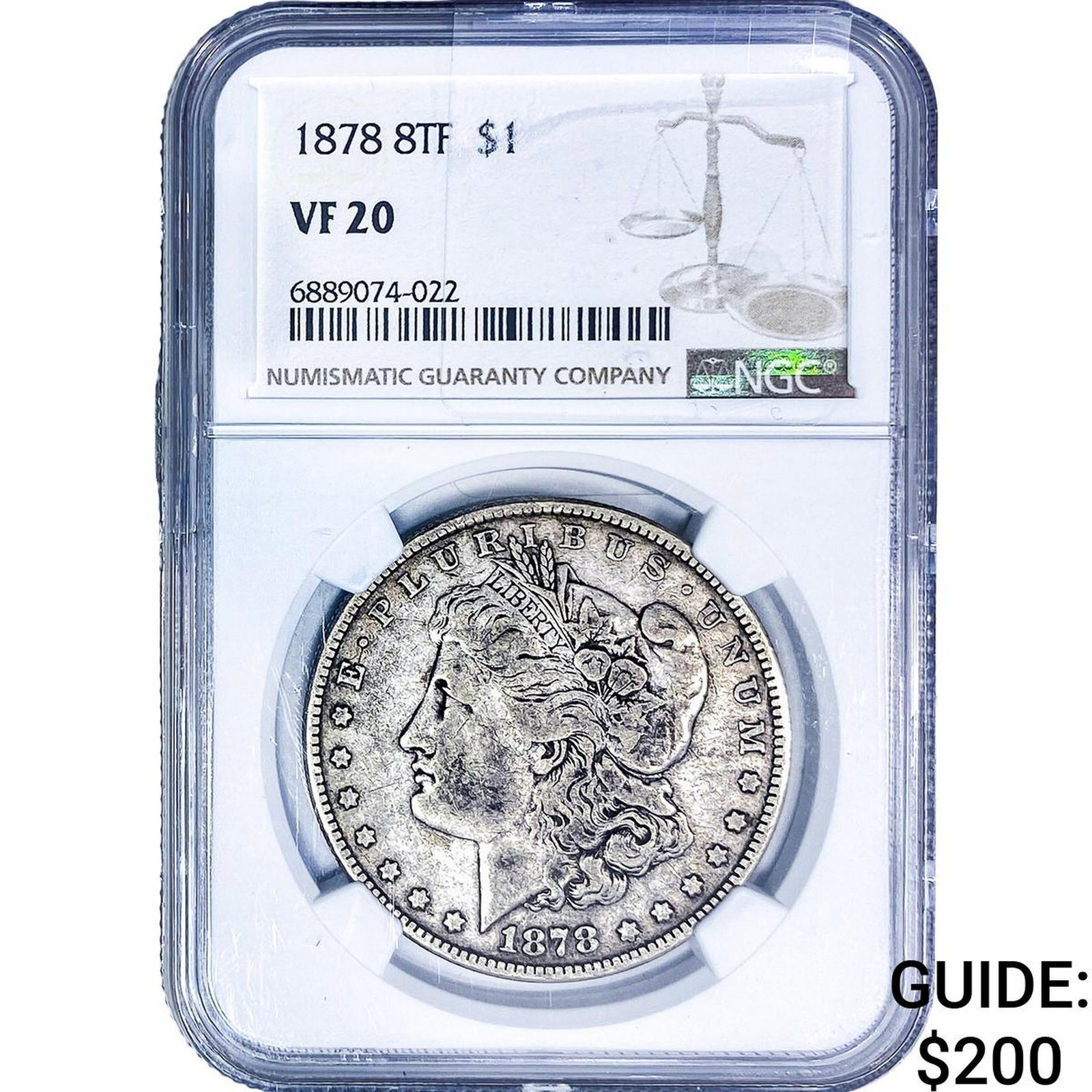 1878 8TF Morgan Silver Dollar NGC VF20 (1 of 2)