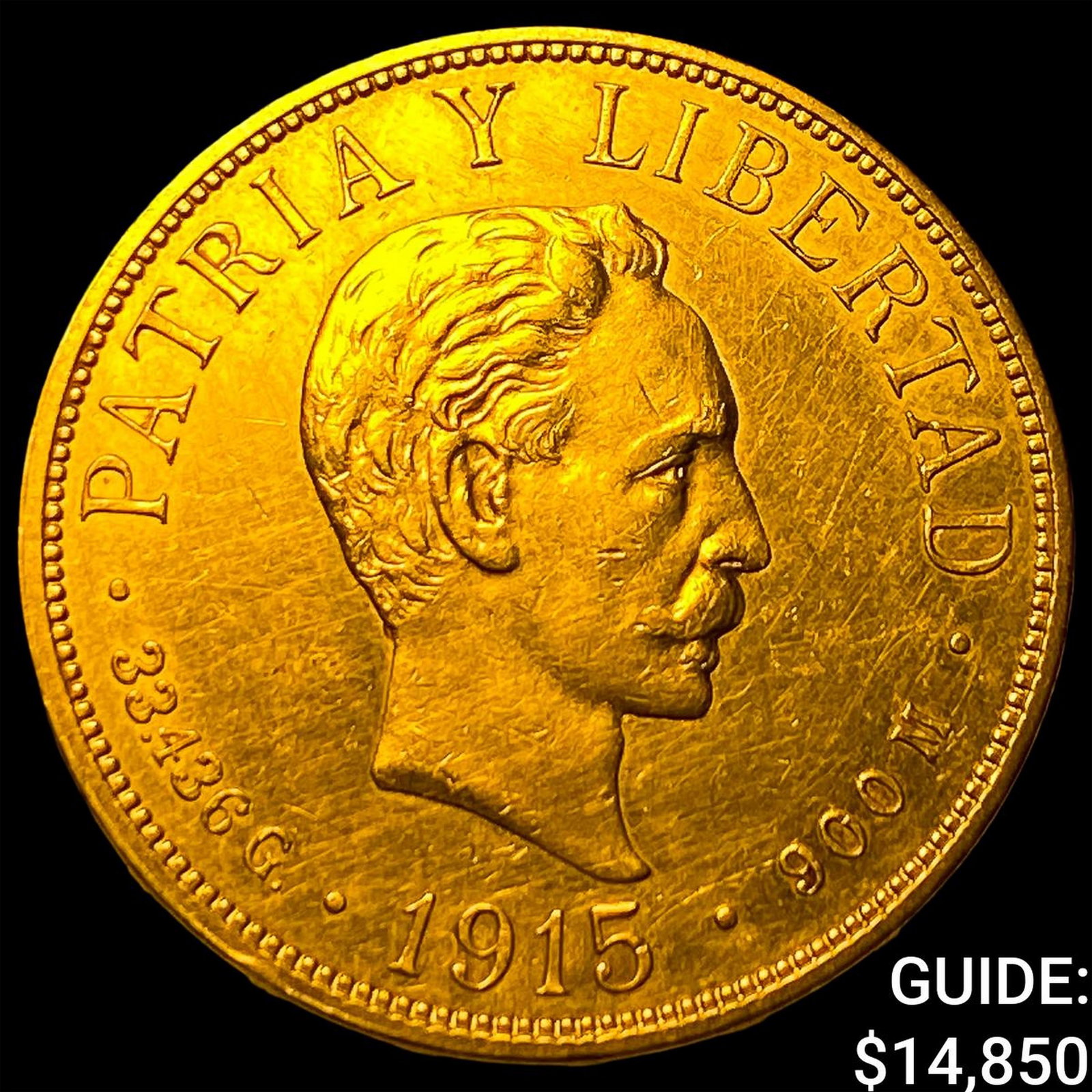 1915 Cuba Gold 20 Pesos .9675oz AGW: 1915 Cuba Gold 20 Pesos .9675oz AGW