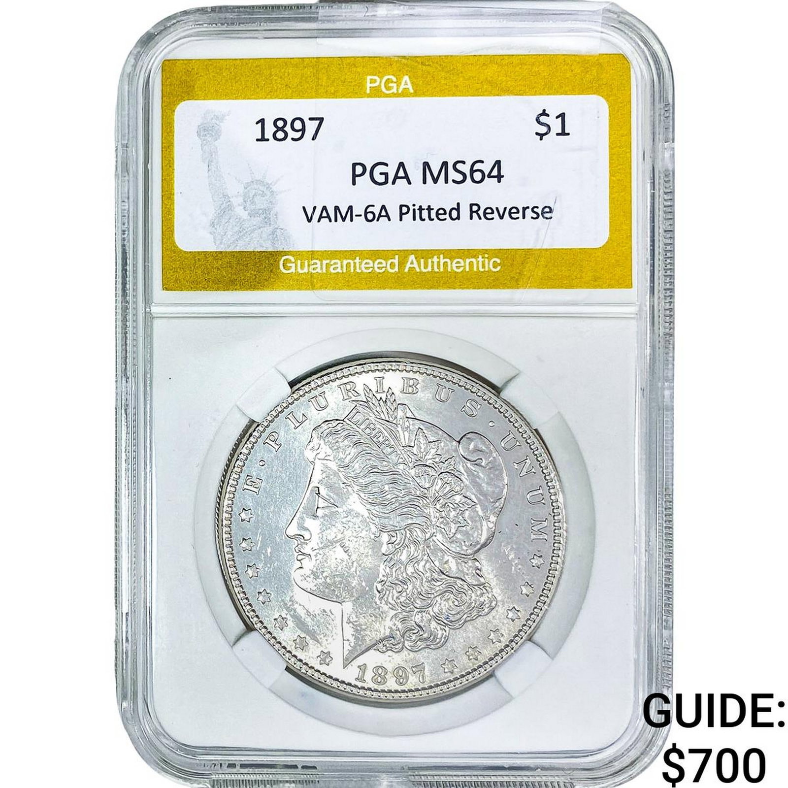 1897 Morgan Silver Dollar PGA MS64 VAM-6A: 1897 Morgan Silver Dollar PGA MS64 VAM-6A