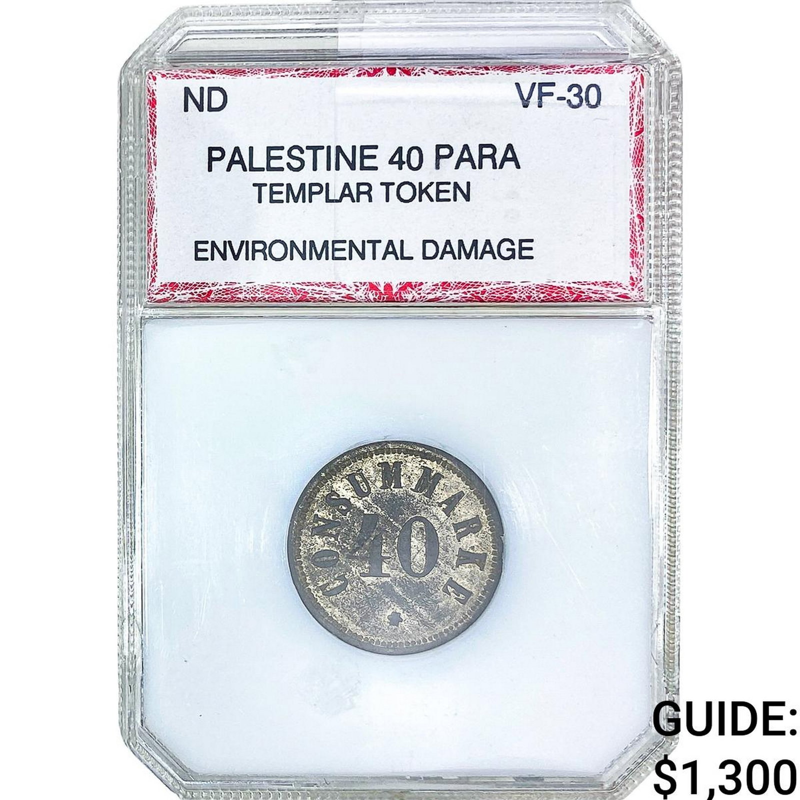 ND Palestine 40 Para Templar Token PCI VF30 (1 of 2)