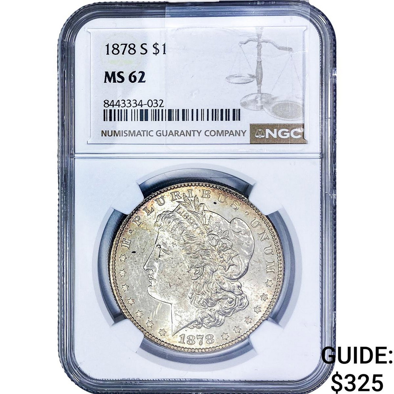 1878-S Morgan Silver Dollar NGC MS62: 1878-S Morgan Silver Dollar NGC MS62