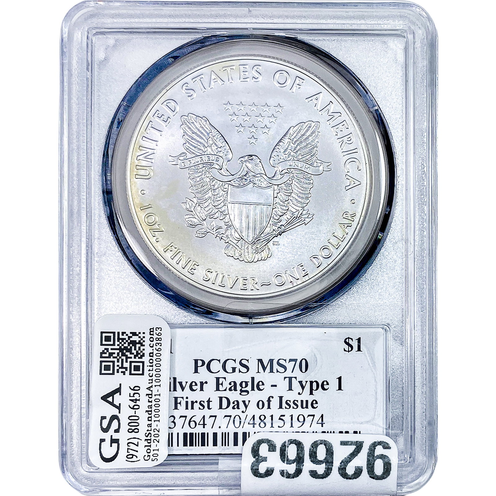 2021 Silver Eagle PCGS MS70 Type 1 - 2