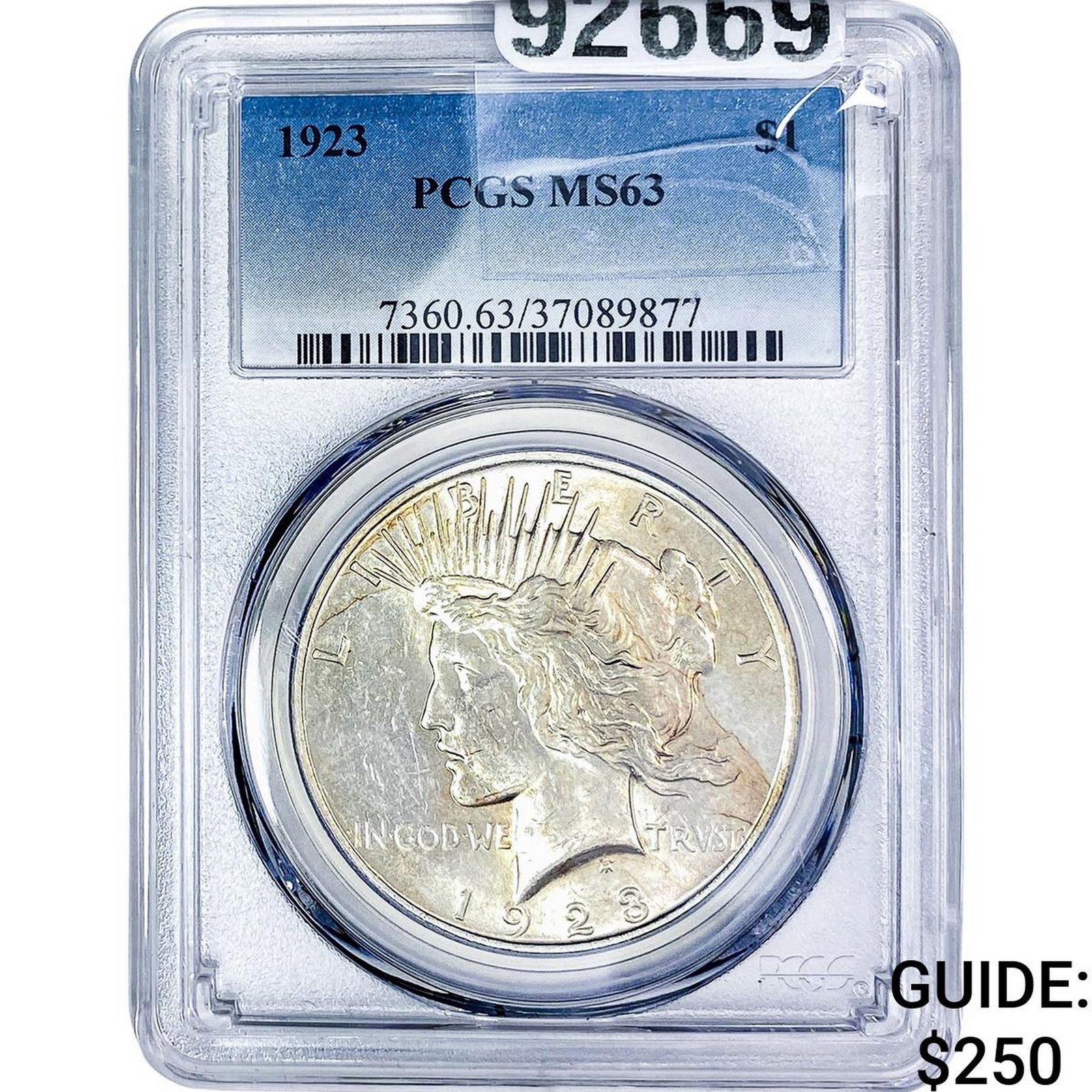 1923 Silver Peace Dollar PCGS MS63 (1 of 2)
