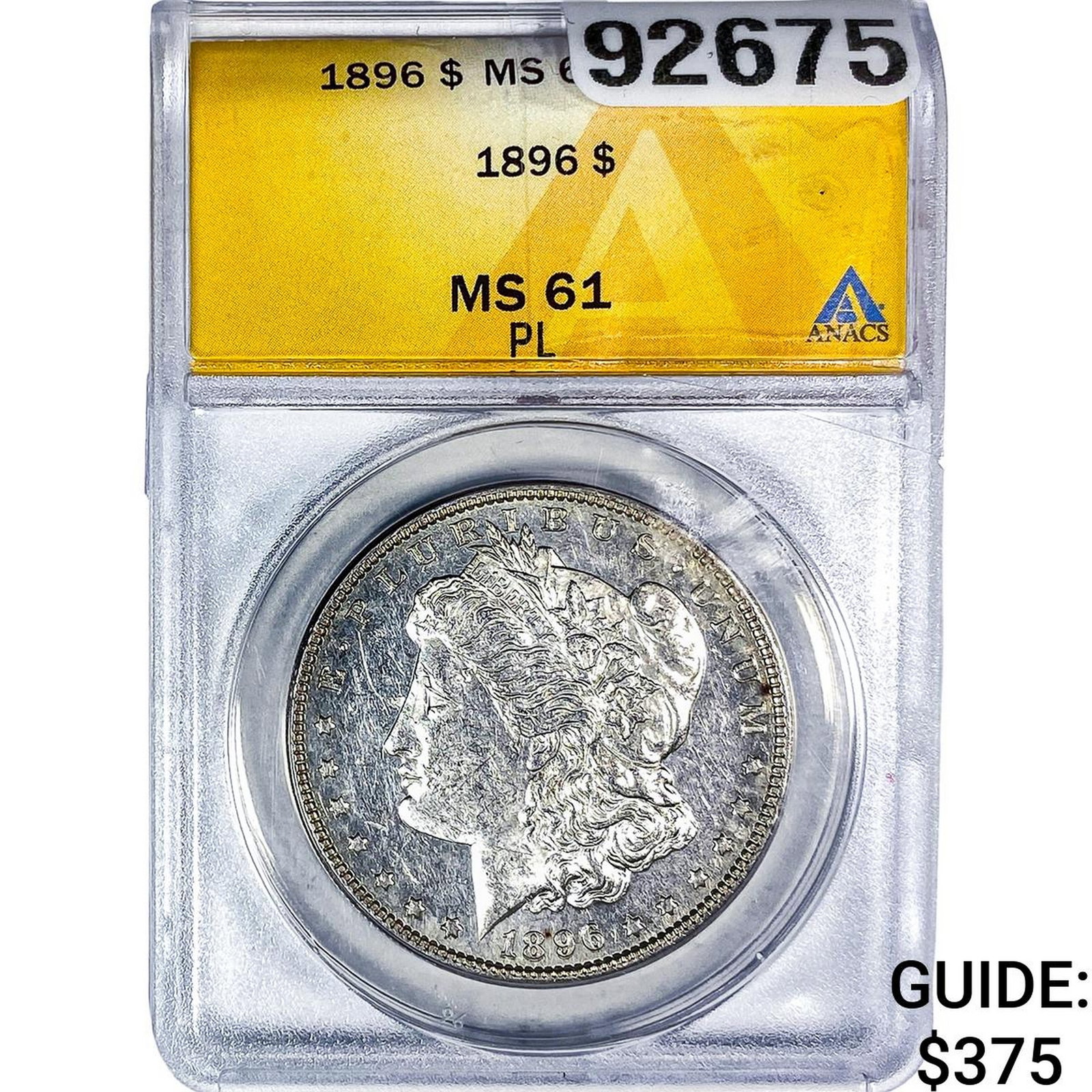 1896 Morgan Silver Dollar ANACS MS61 PL: 1896 Morgan Silver Dollar ANACS MS61 PL