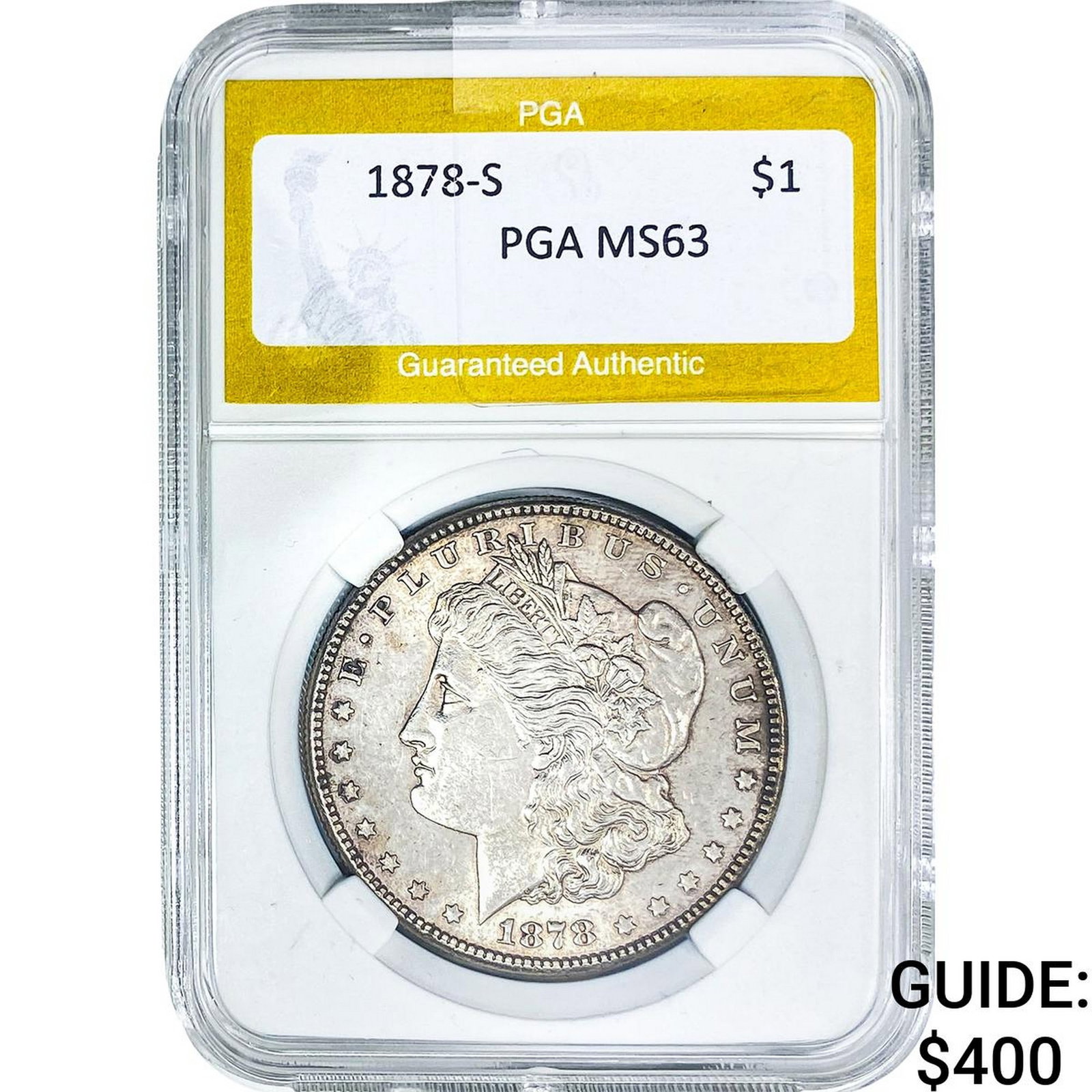 1878-S Morgan Silver Dollar PGA MS63: 1878-S Morgan Silver Dollar PGA MS63
