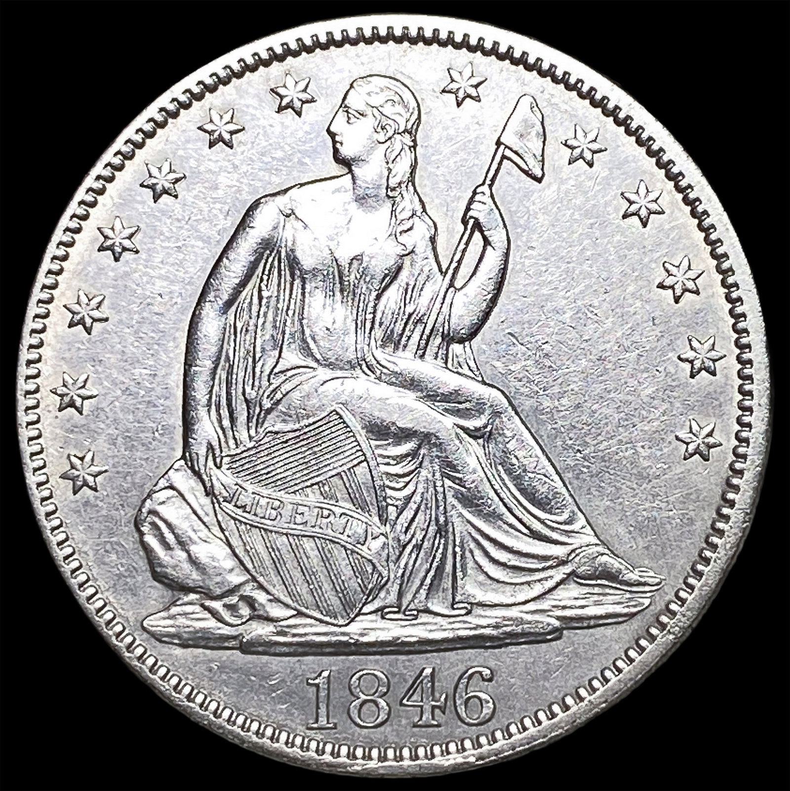 1846 Seated Liberty Half Dollar CLOSELY UNCIRCULATED (1 of 2)