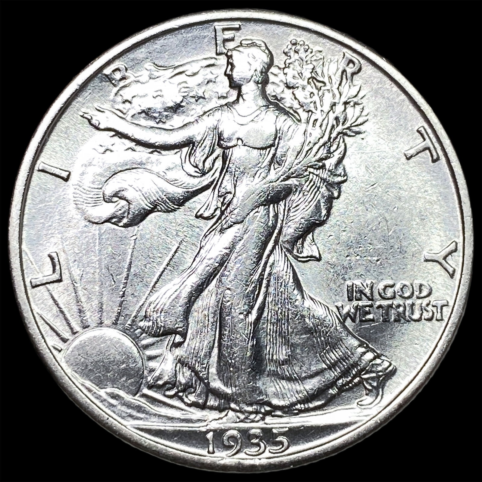 1935-S Silver Walking Liberty Half Dollar UNCIRCULATED (1 of 2)