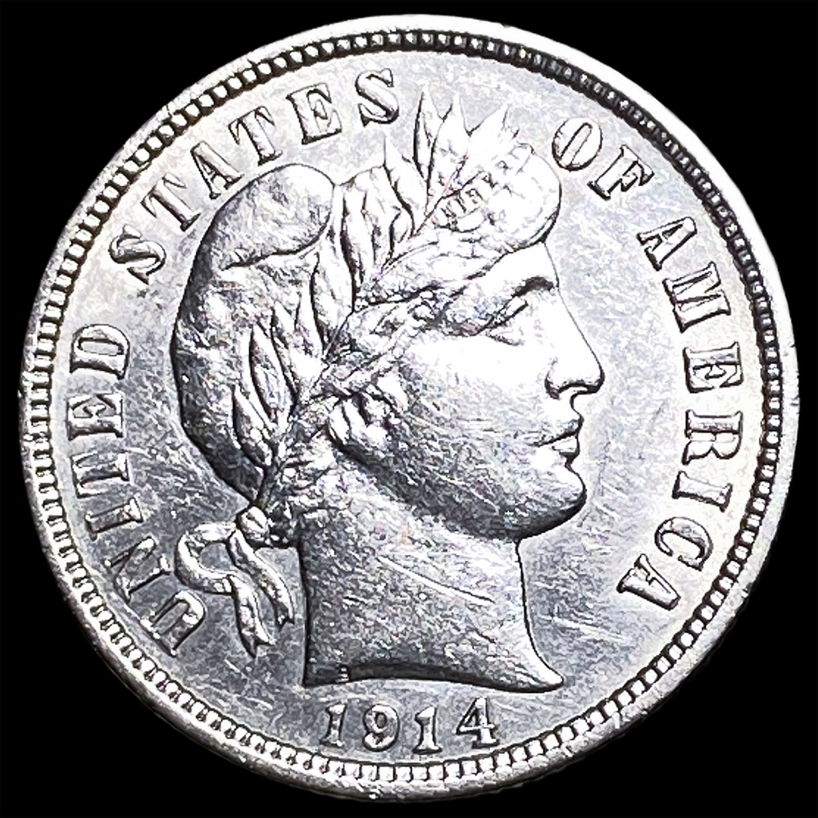 1914-D Silver Barber Dime CLOSELY UNCIRCULATED (1 of 2)