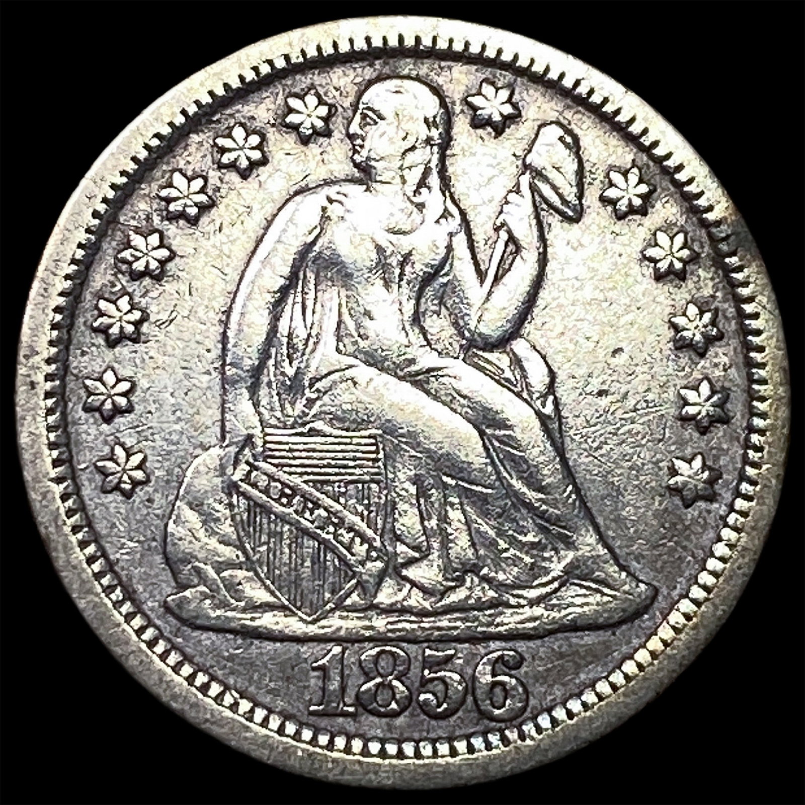 1856 Seated Liberty Dime NEARLY UNCIRCULATED: 1856 Seated Liberty Dime NEARLY UNCIRCULATED