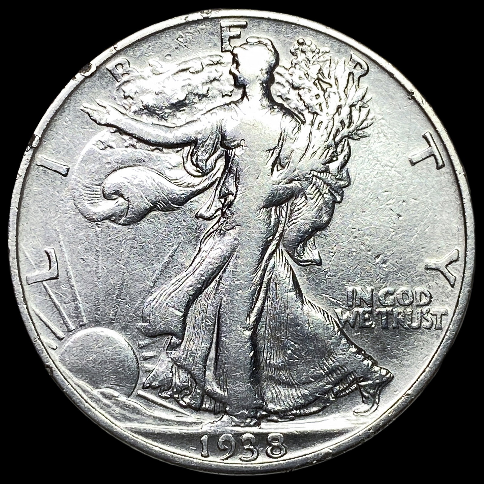 1938-D Silver Half Dollar LIGHTLY CIRCULATED: 1938-D Silver Half Dollar LIGHTLY CIRCULATED