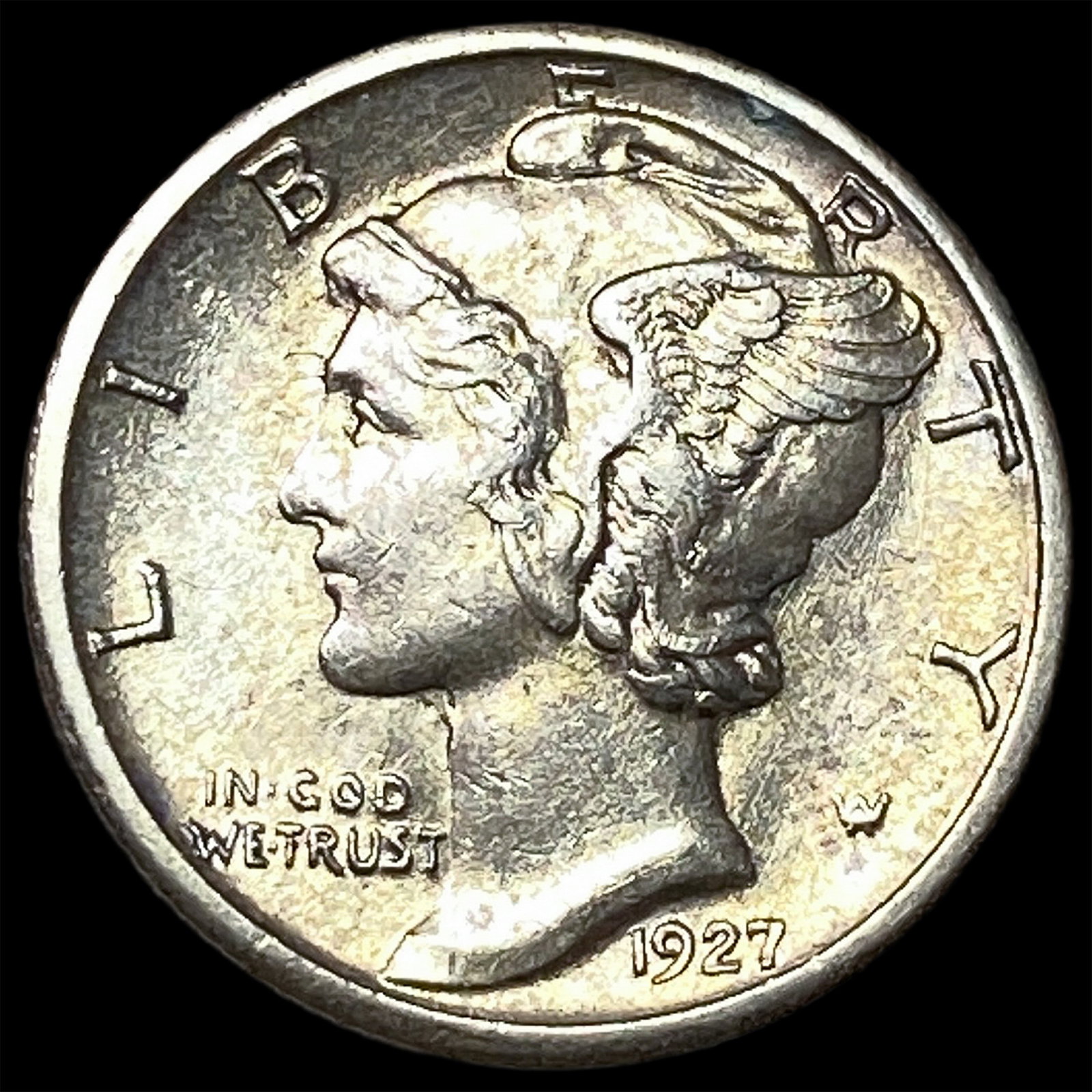 1927-S Silver Mercury Dime CHOICE AU: 1927-S Silver Mercury Dime CHOICE AU