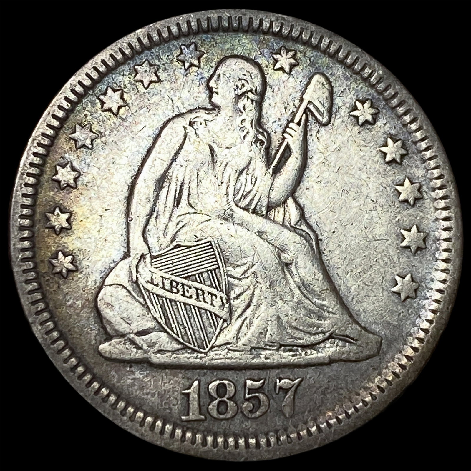 1857 Seated Liberty Silver Quarter HIGH GRADE: 1857 Seated Liberty Silver Quarter HIGH GRADE