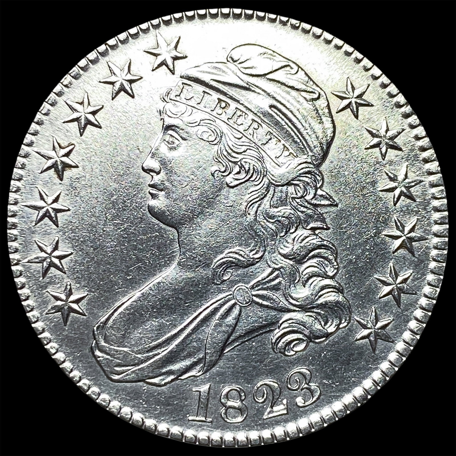 1823 Capped Bust Half Dollar CLOSELY UNCIRCULATED: 1823 Capped Bust Half Dollar CLOSELY UNCIRCULATED