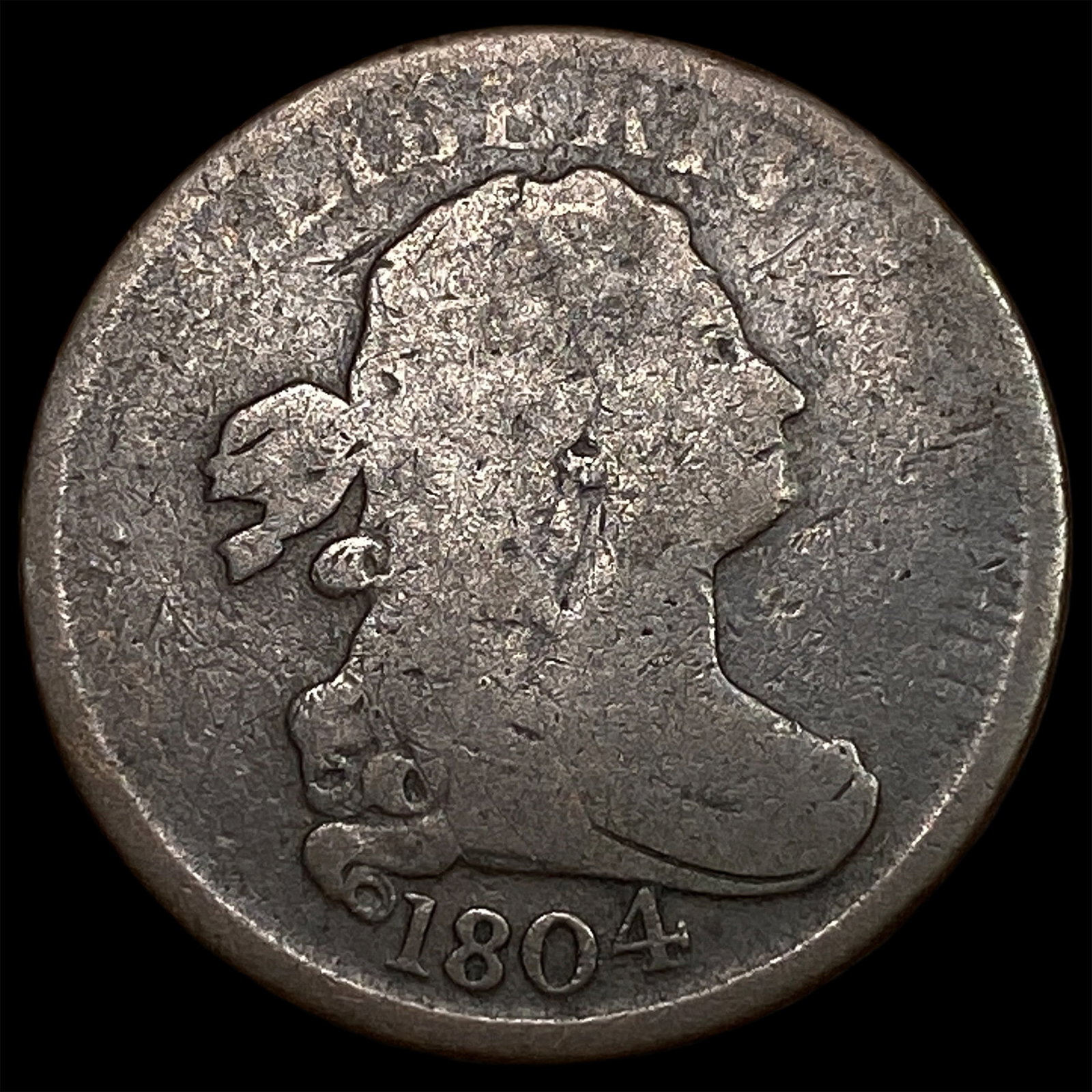 1804 Draped Bust Half Cent NICELY CIRCULATED: 1804 Draped Bust Half Cent NICELY CIRCULATED