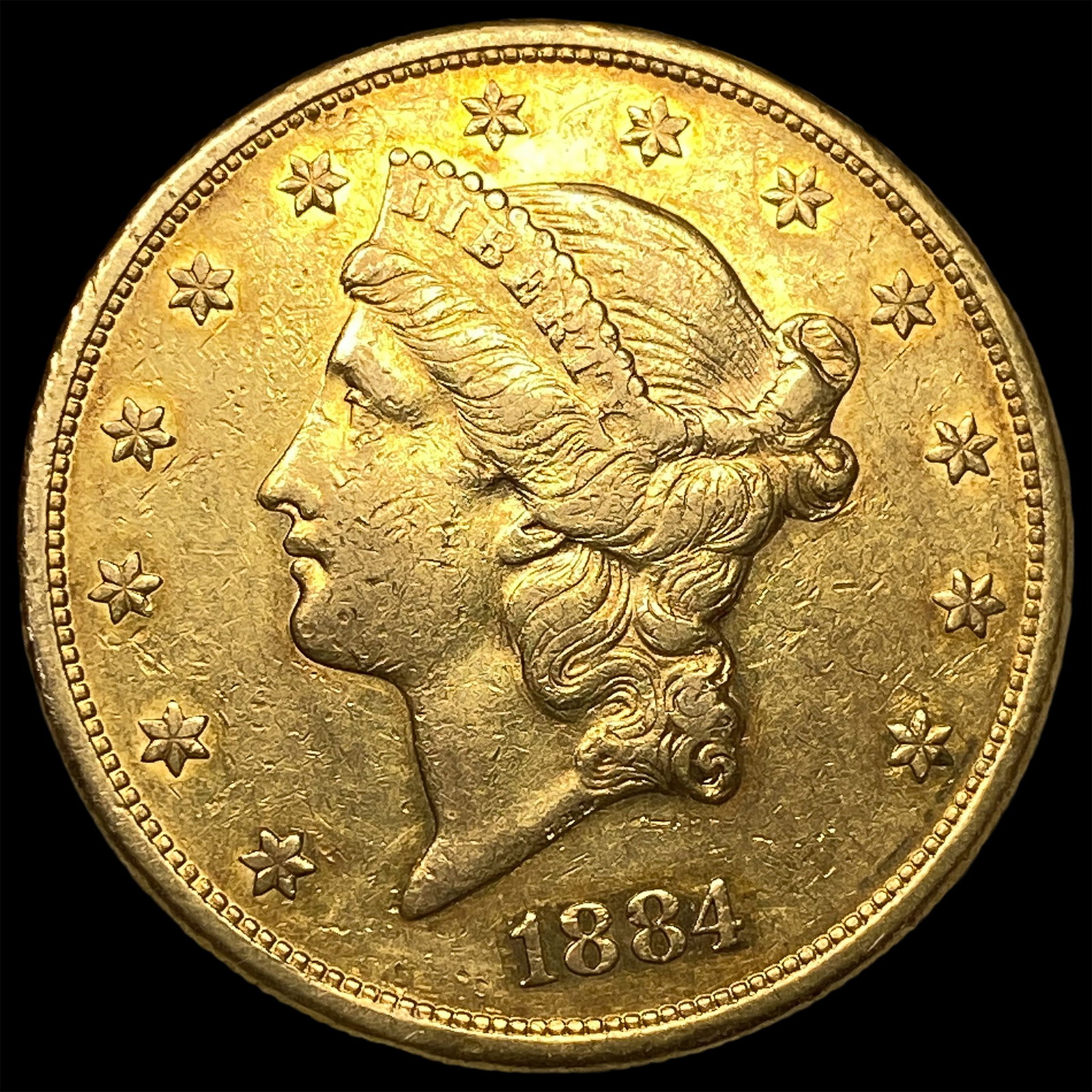 1884-S Liberty Head Gold $20 Double Eagle CLOSELY UNCIRCULATED: 1884-S Liberty Head Gold $20 Double Eagle CLOSELY UNCIRCULATED