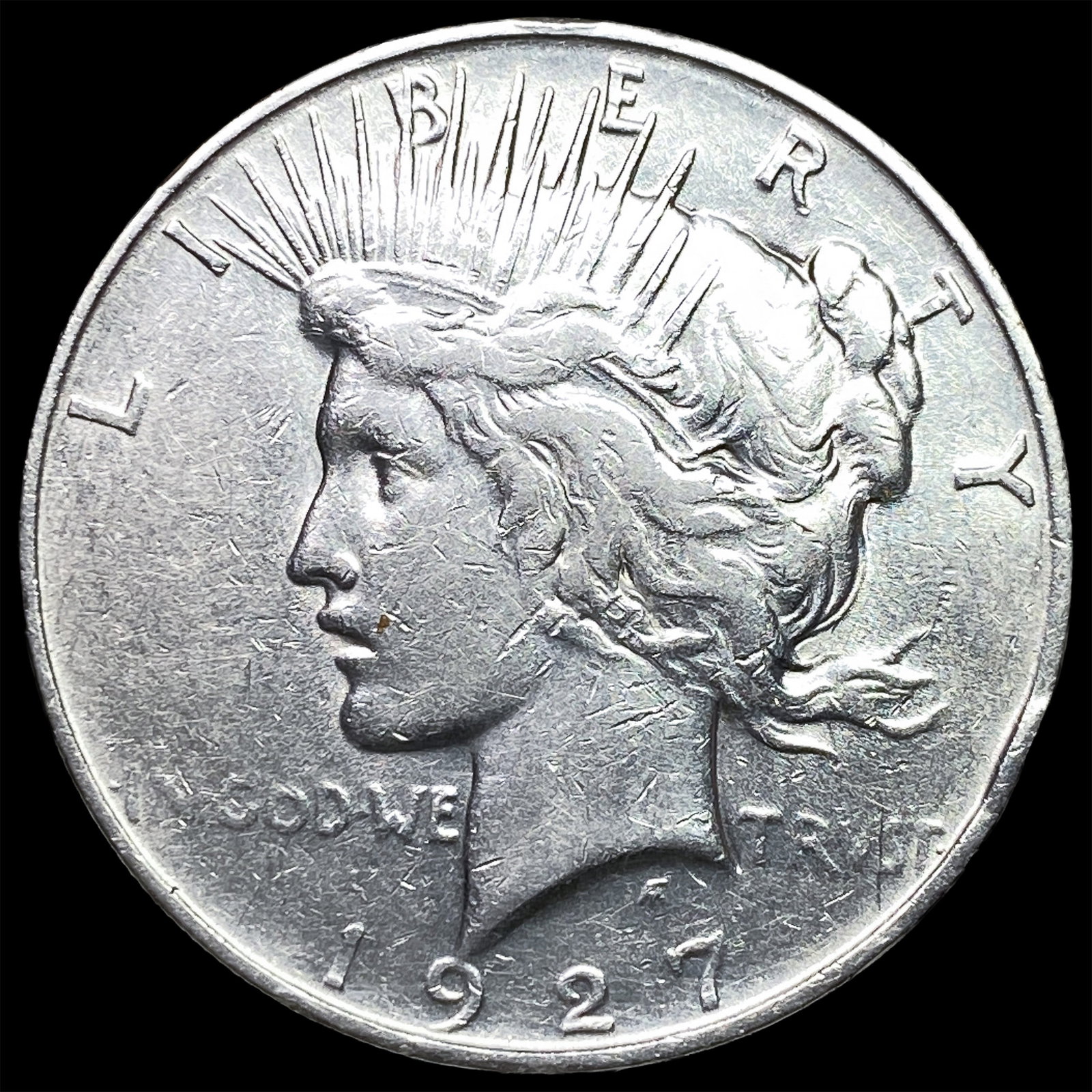 1927-D Silver Peace Dollar NEARLY UNCIRCULATED: 1927-D Silver Peace Dollar NEARLY UNCIRCULATED