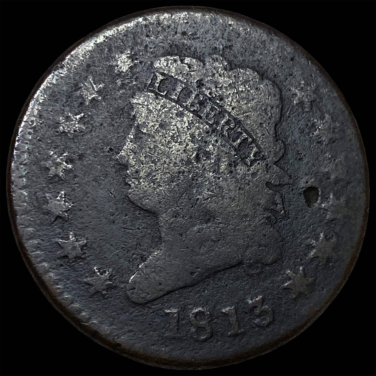 1813 Classic Head Large Cent NICELY CIRCULATED: 1813 Classic Head Large Cent NICELY CIRCULATED