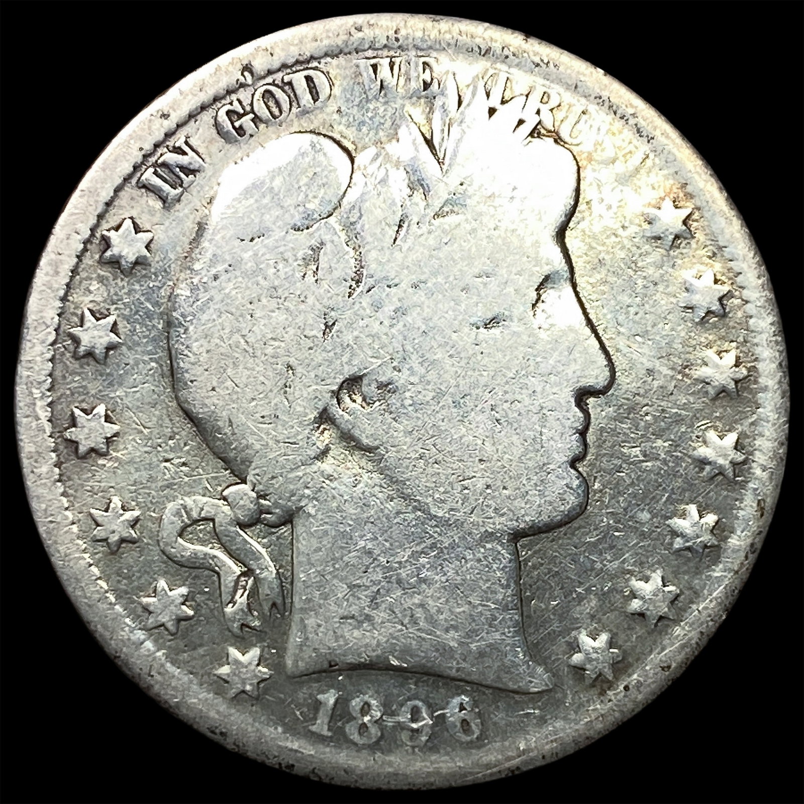 1896-S Barber Half Dollar NICELY CIRCULATED: 1896-S Barber Half Dollar NICELY CIRCULATED