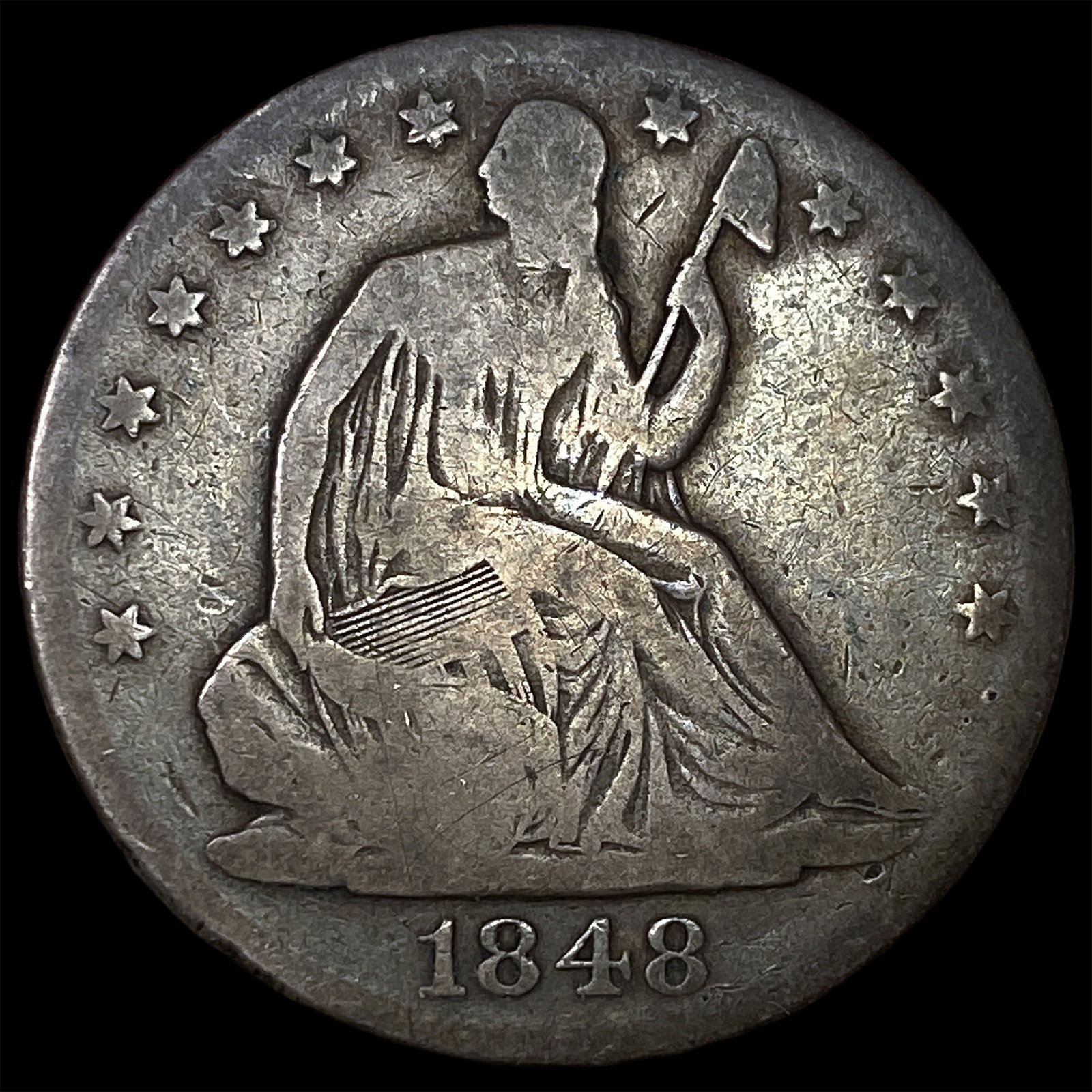 1848-O Silver Seated Liberty Half Dollar NICELY CIRCULATED: 1848-O Silver Seated Liberty Half Dollar NICELY CIRCULATED