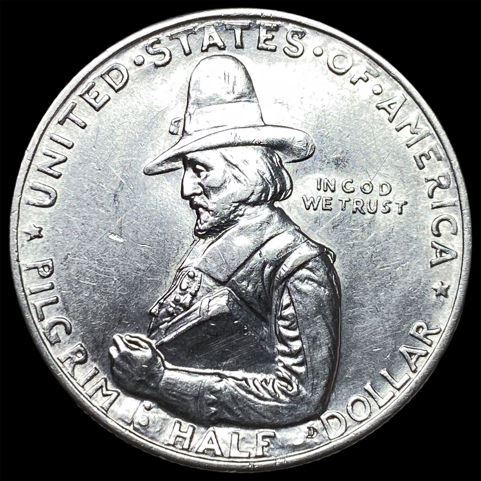 1920 Silver Pilgrim Half Dollar CLOSELY UNCIRCULATED (1 of 2)