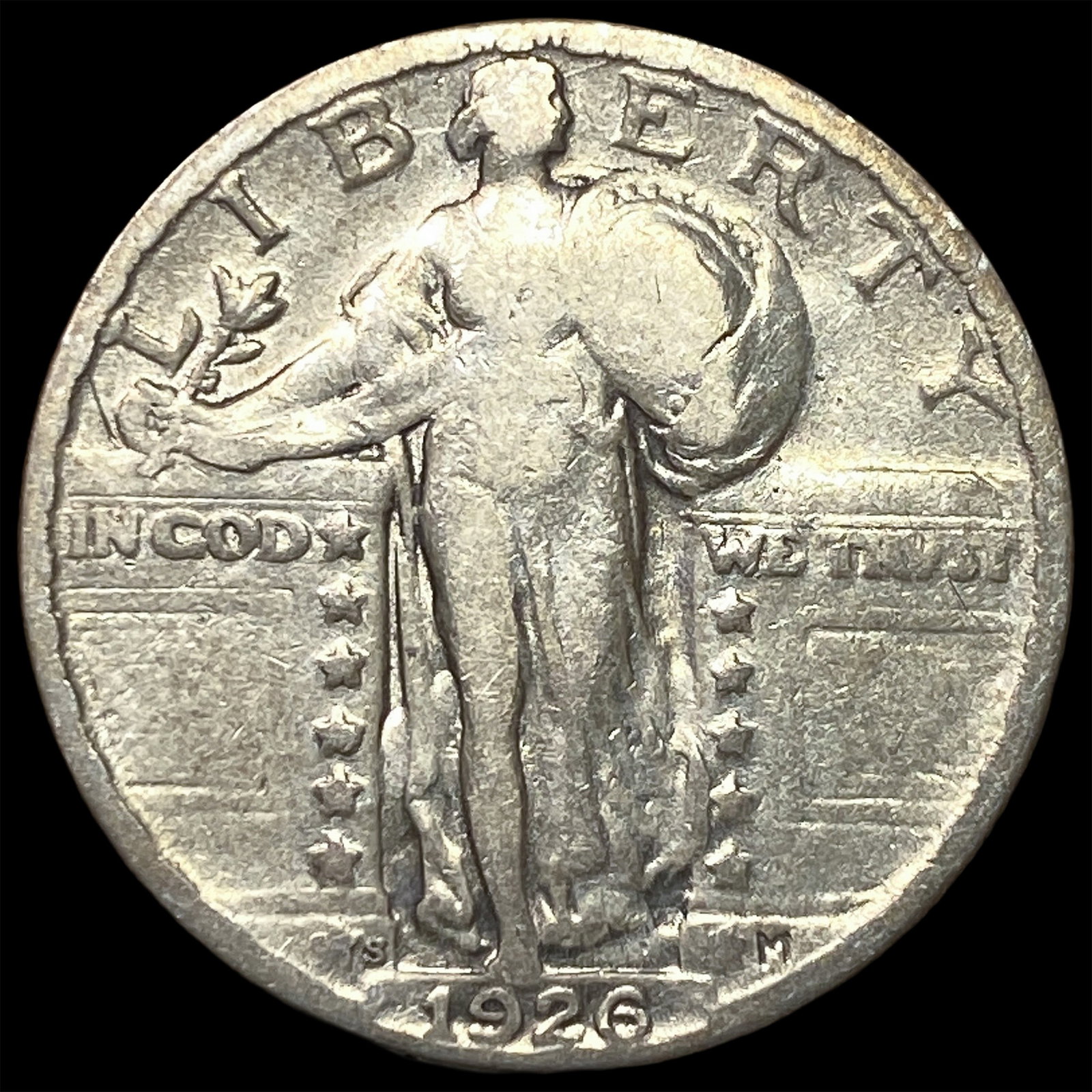 1926-S Silver Standing Liberty Quarter LIGHTLY CIRCULATED: 1926-S Silver Standing Liberty Quarter LIGHTLY CIRCULATED