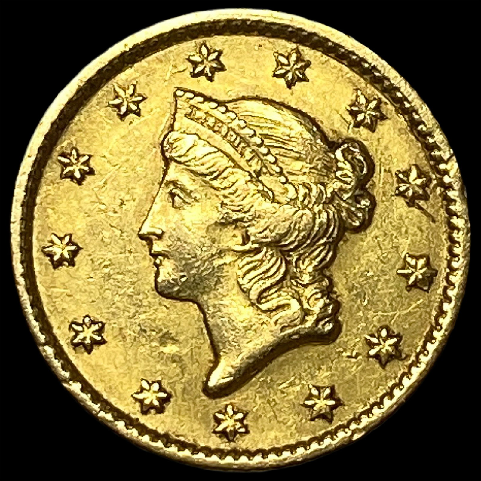 1851 Gold $1 Liberty Head CLOSELY UNCIRCULATED: 1851 Gold $1 Liberty Head CLOSELY UNCIRCULATED