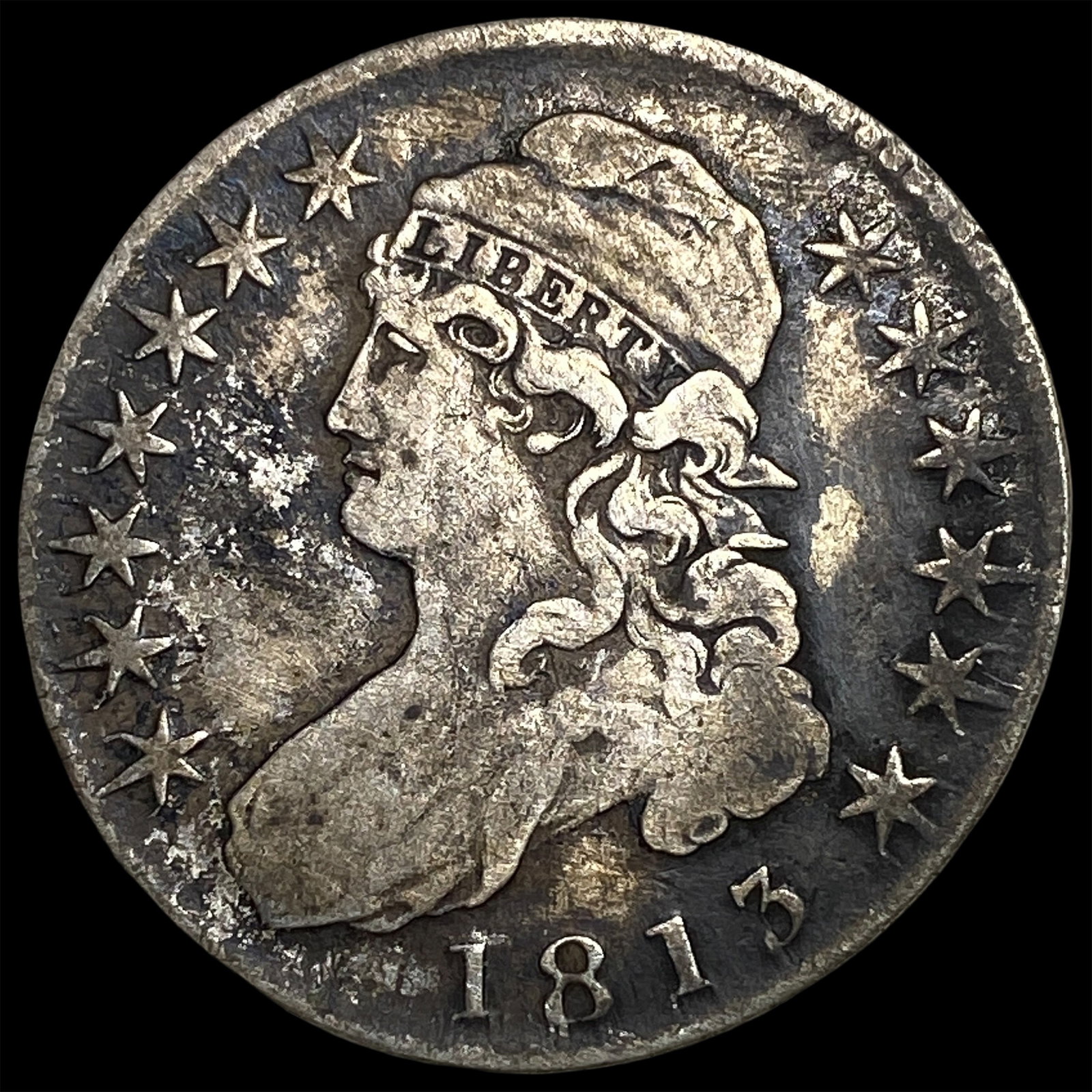 1813 Capped Bust Half Dollar NICELY CIRCULATED: 1813 Capped Bust Half Dollar NICELY CIRCULATED