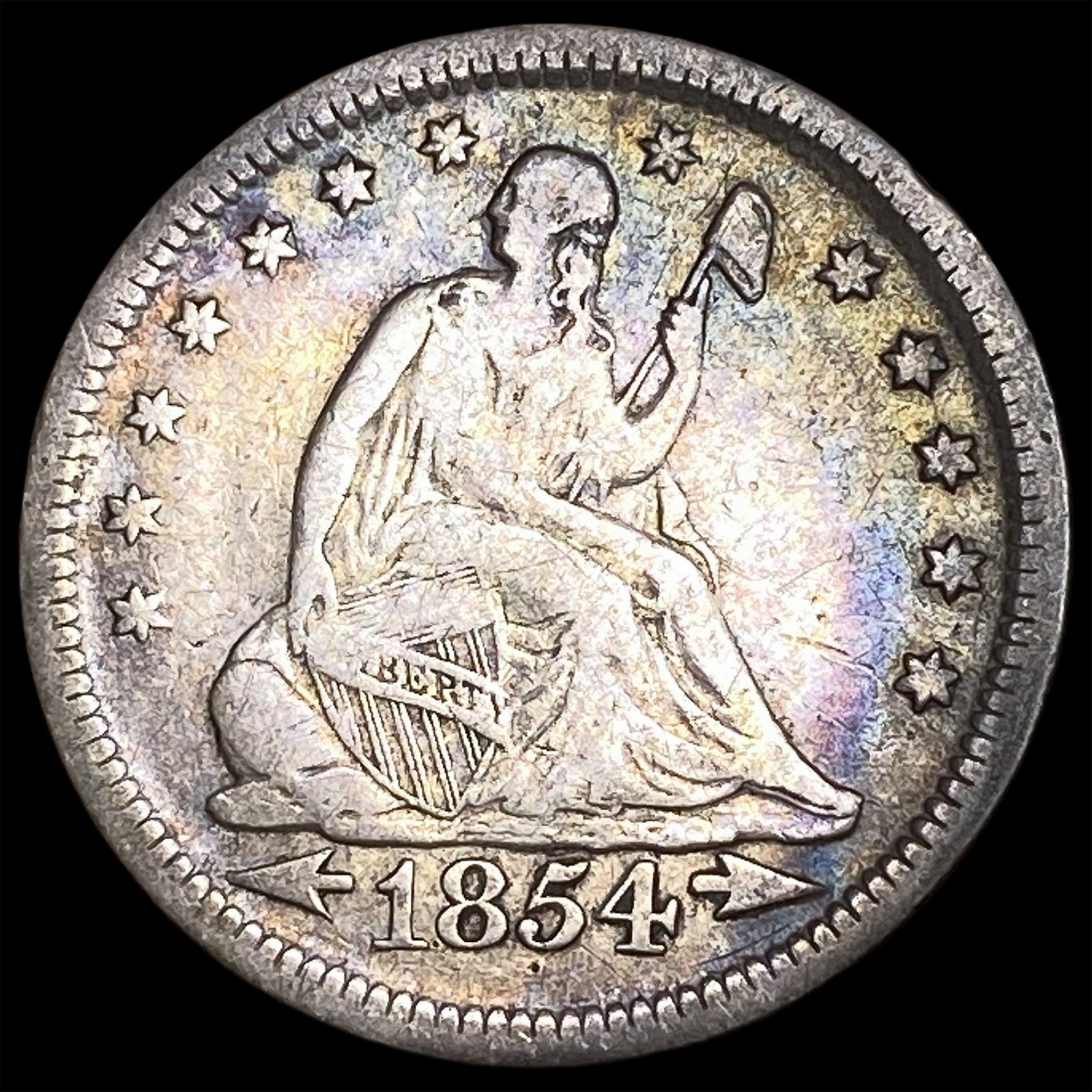 1854 Arrows Seated Liberty Quarter LIGHTLY CIRCULATED: 1854 Arrows Seated Liberty Quarter LIGHTLY CIRCULATED