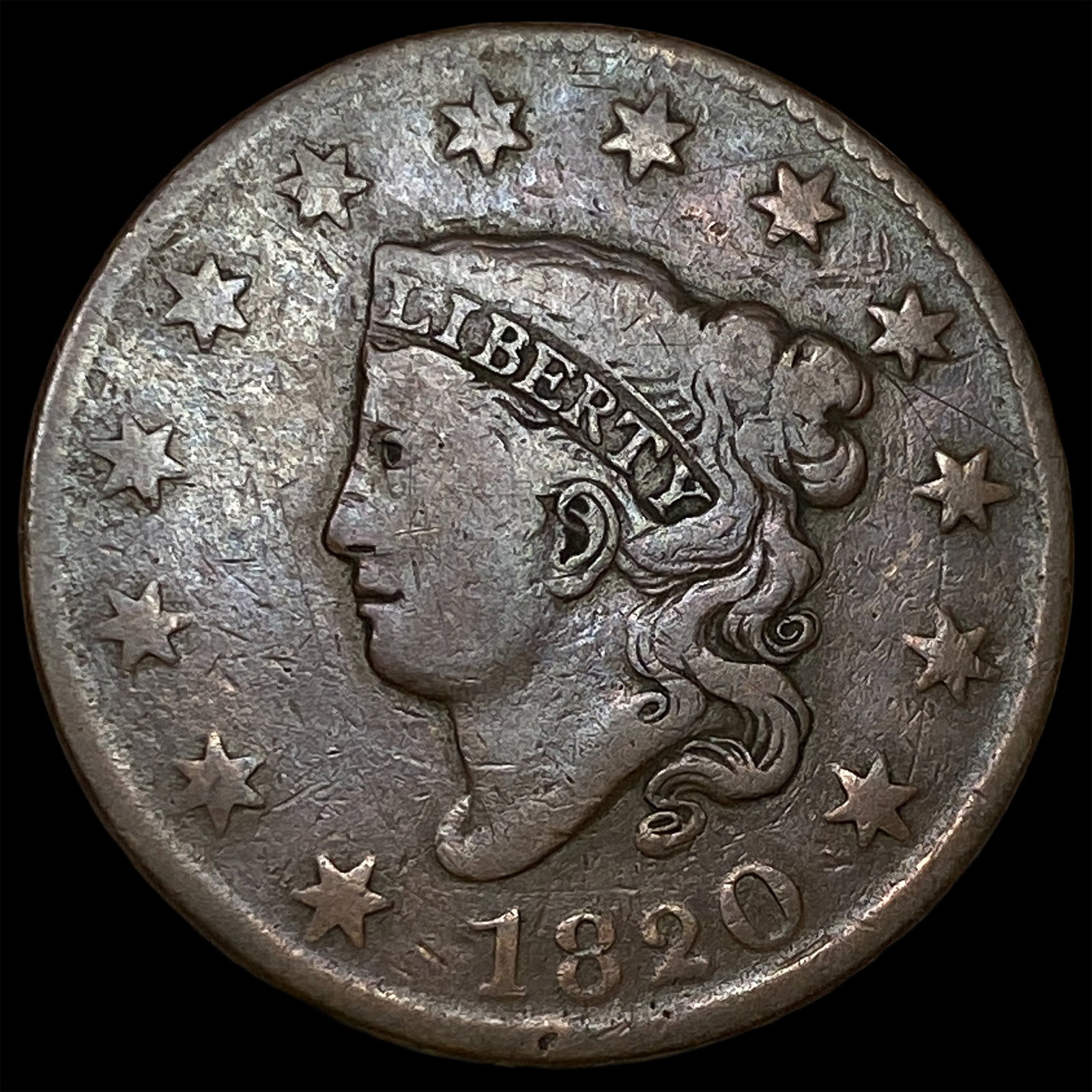 1820 Coronet Head Large Cent LIGHTLY CIRCULATED (1 of 2)