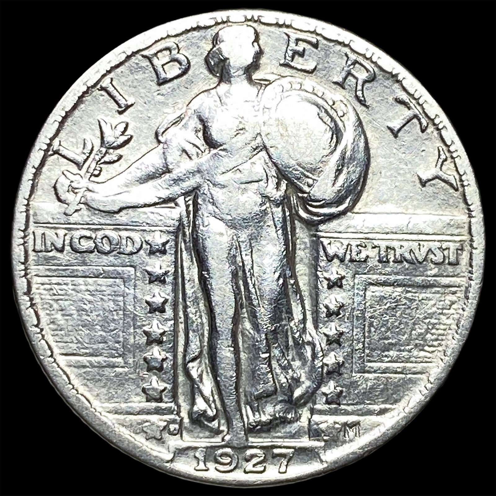 1927-D Silver Standing Liberty Quarter NEARLY UNCIRCULATED: 1927-D Silver Standing Liberty Quarter NEARLY UNCIRCULATED