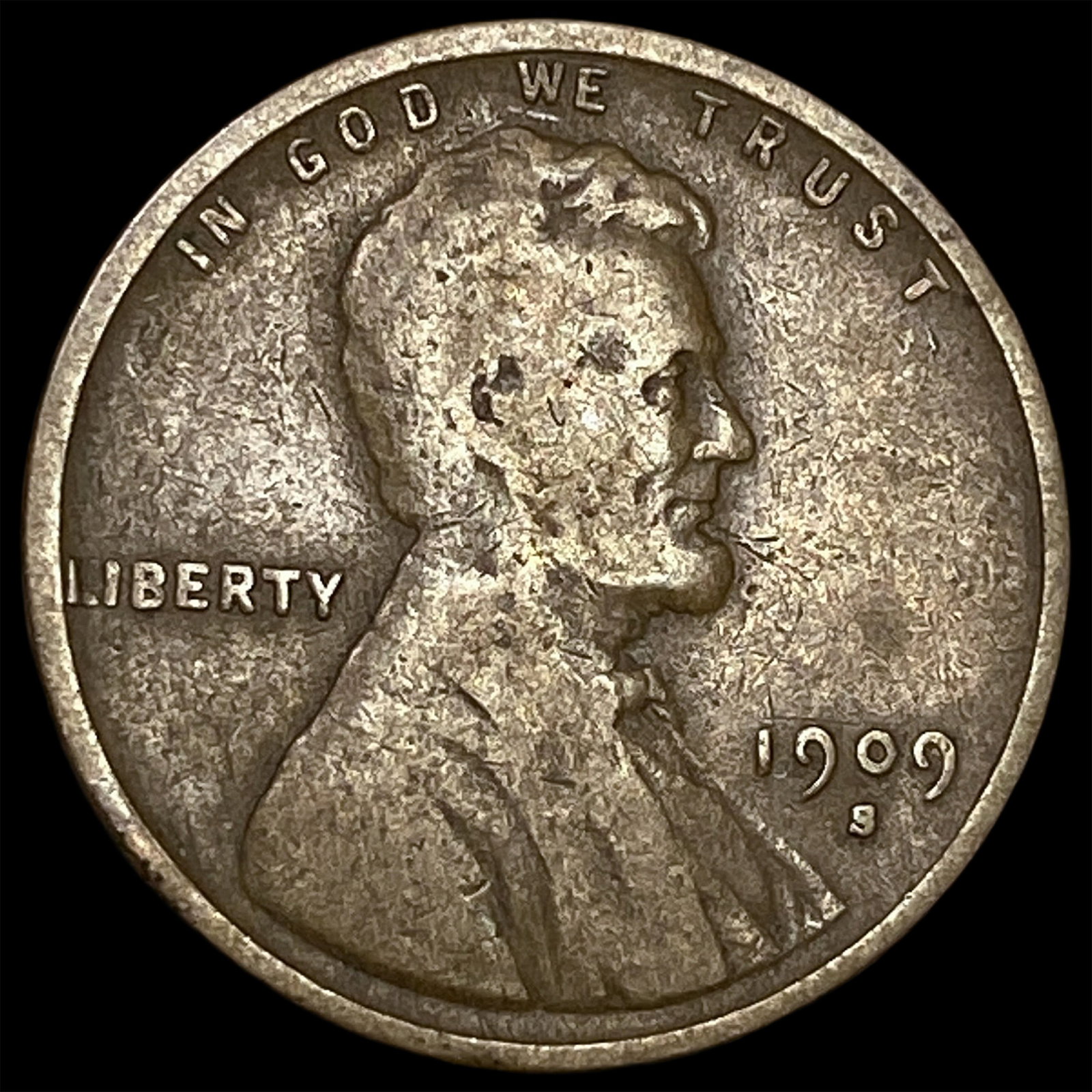 1909-S Lincoln Wheat Cent LIGHTLY CIRCULATED: 1909-S Lincoln Wheat Cent LIGHTLY CIRCULATED