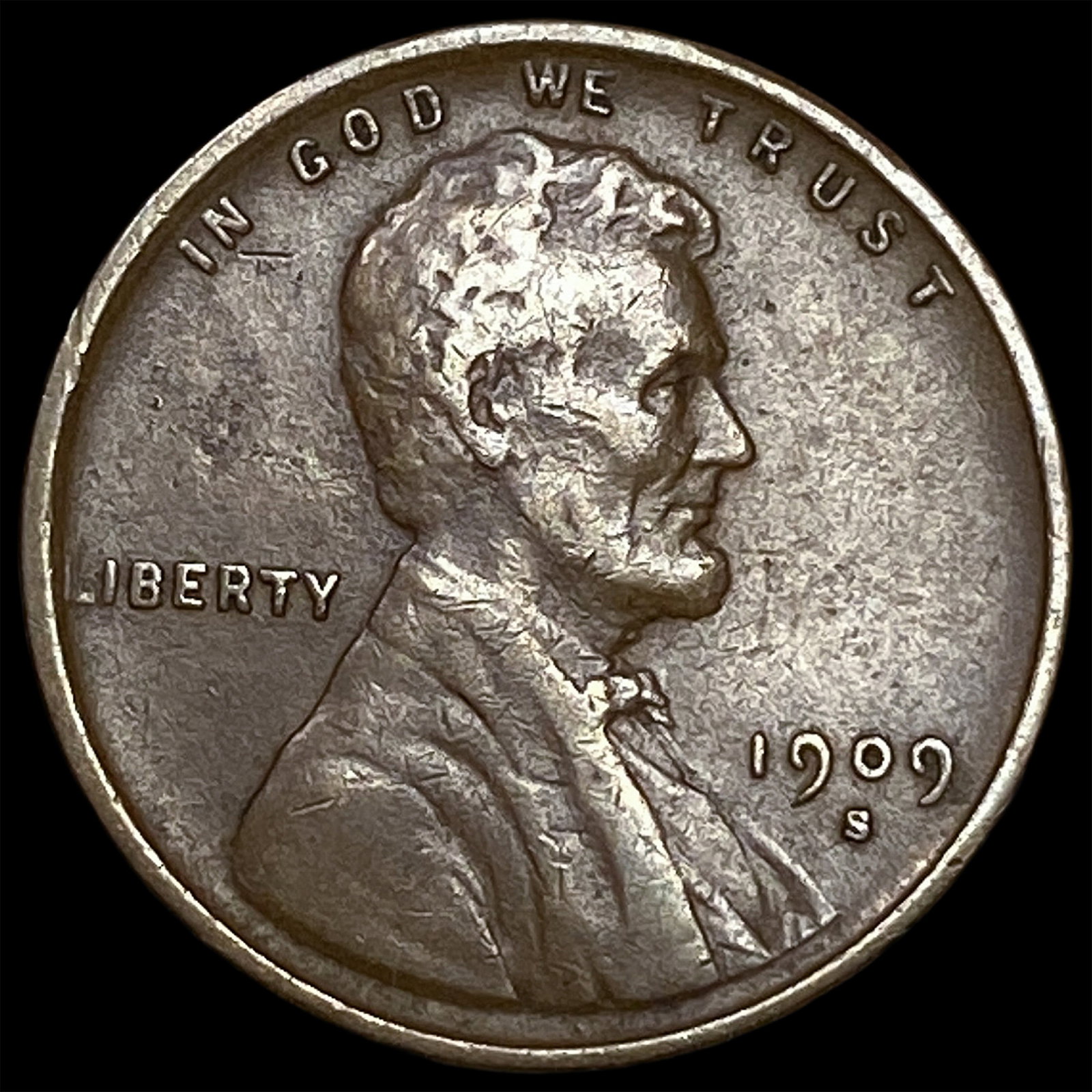 1909-S Lincoln Wheat Cent LIGHTLY CIRCULATED: 1909-S Lincoln Wheat Cent LIGHTLY CIRCULATED