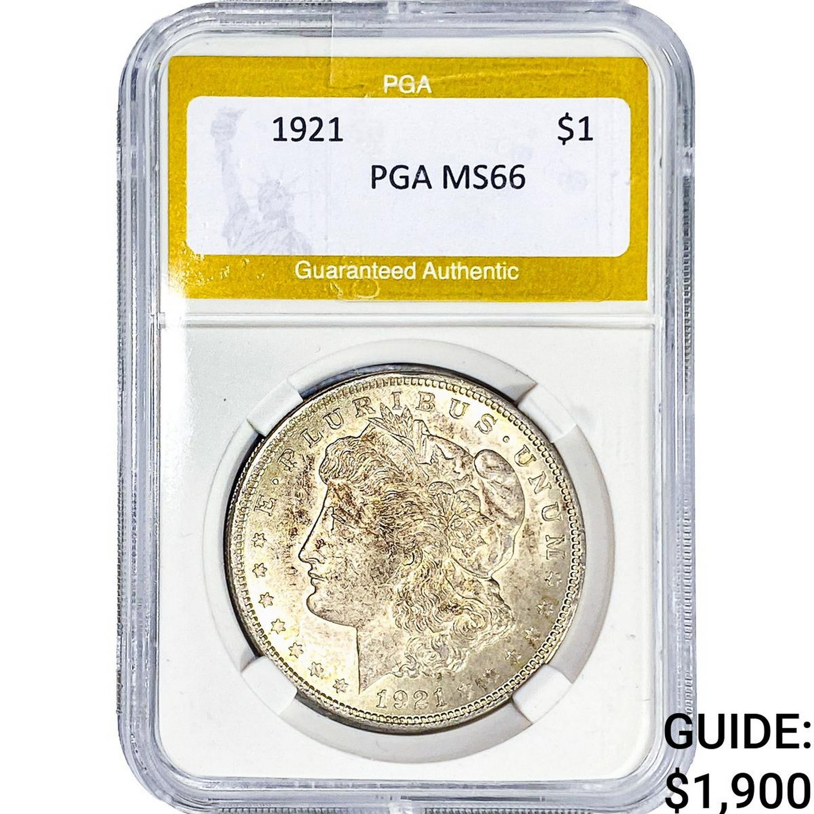 1921 Morgan Silver Dollar PGA MS66: 1921 Morgan Silver Dollar PGA MS66