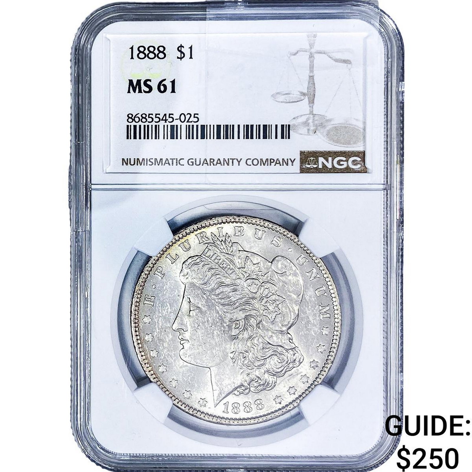 1888 Morgan Silver Dollar NGC MS61 (1 of 2)